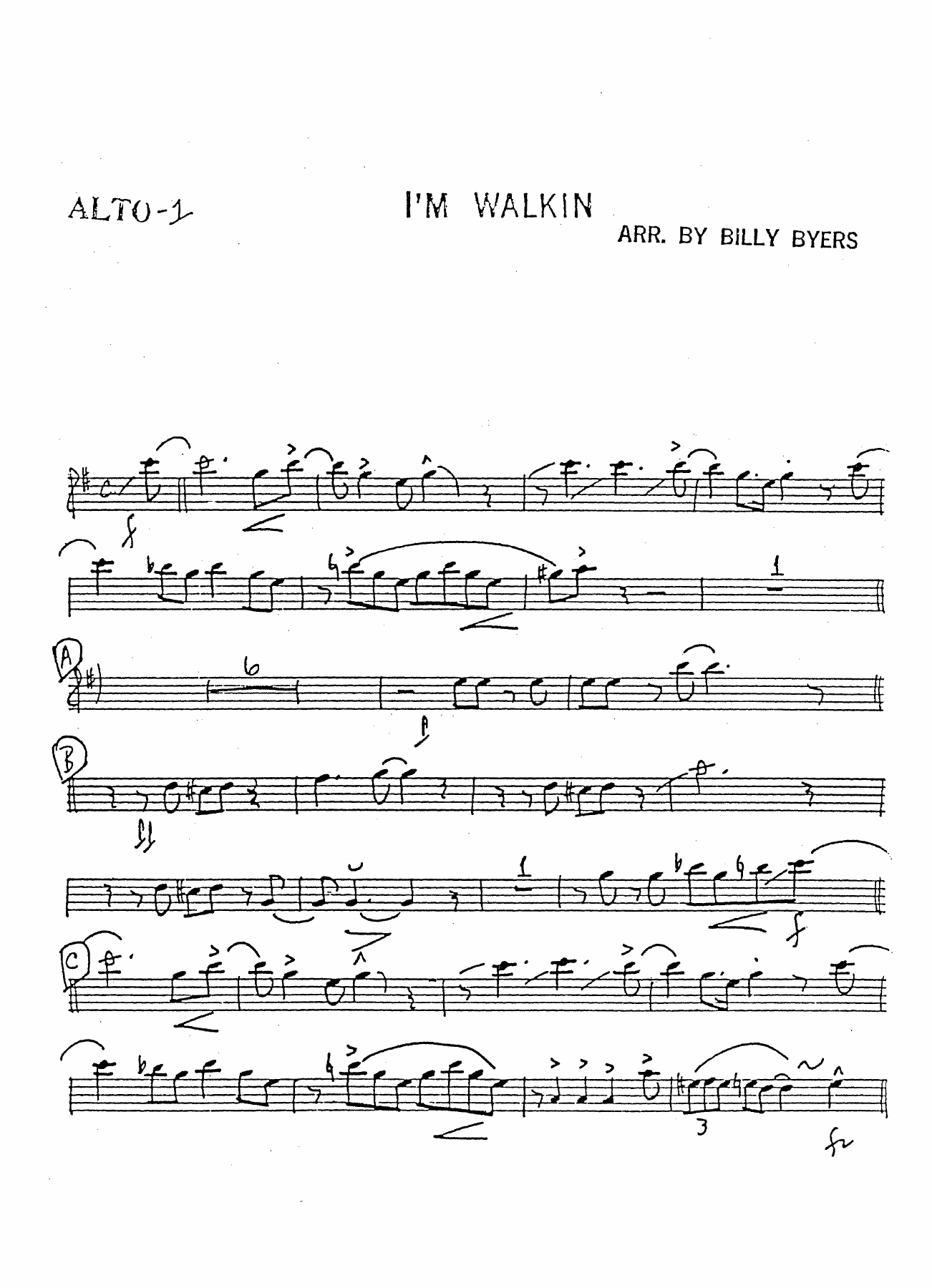 I'm Walkin (B.Byers) MP3 — sheet music preview