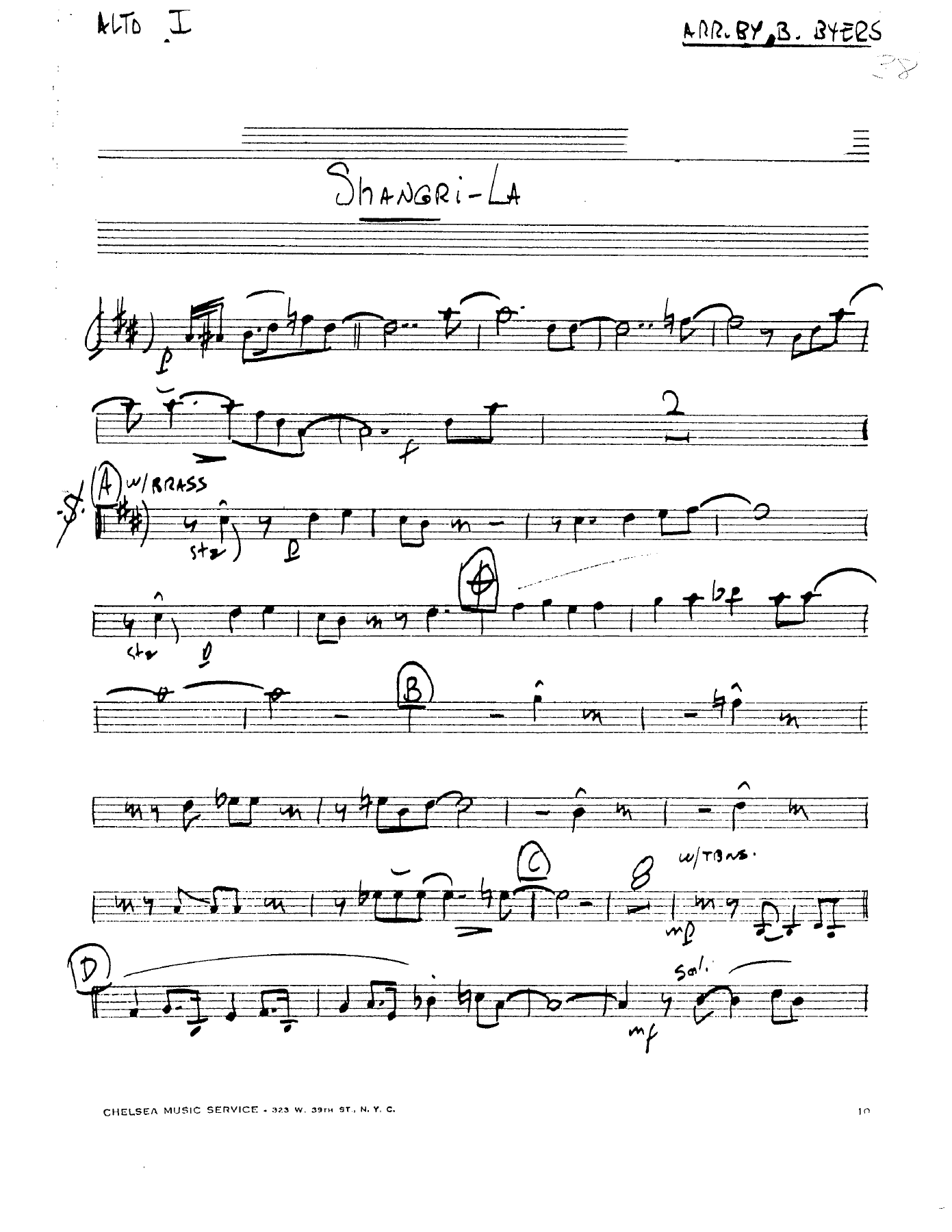 Shangri-La (B.Byers) C.Basie — sheet music preview