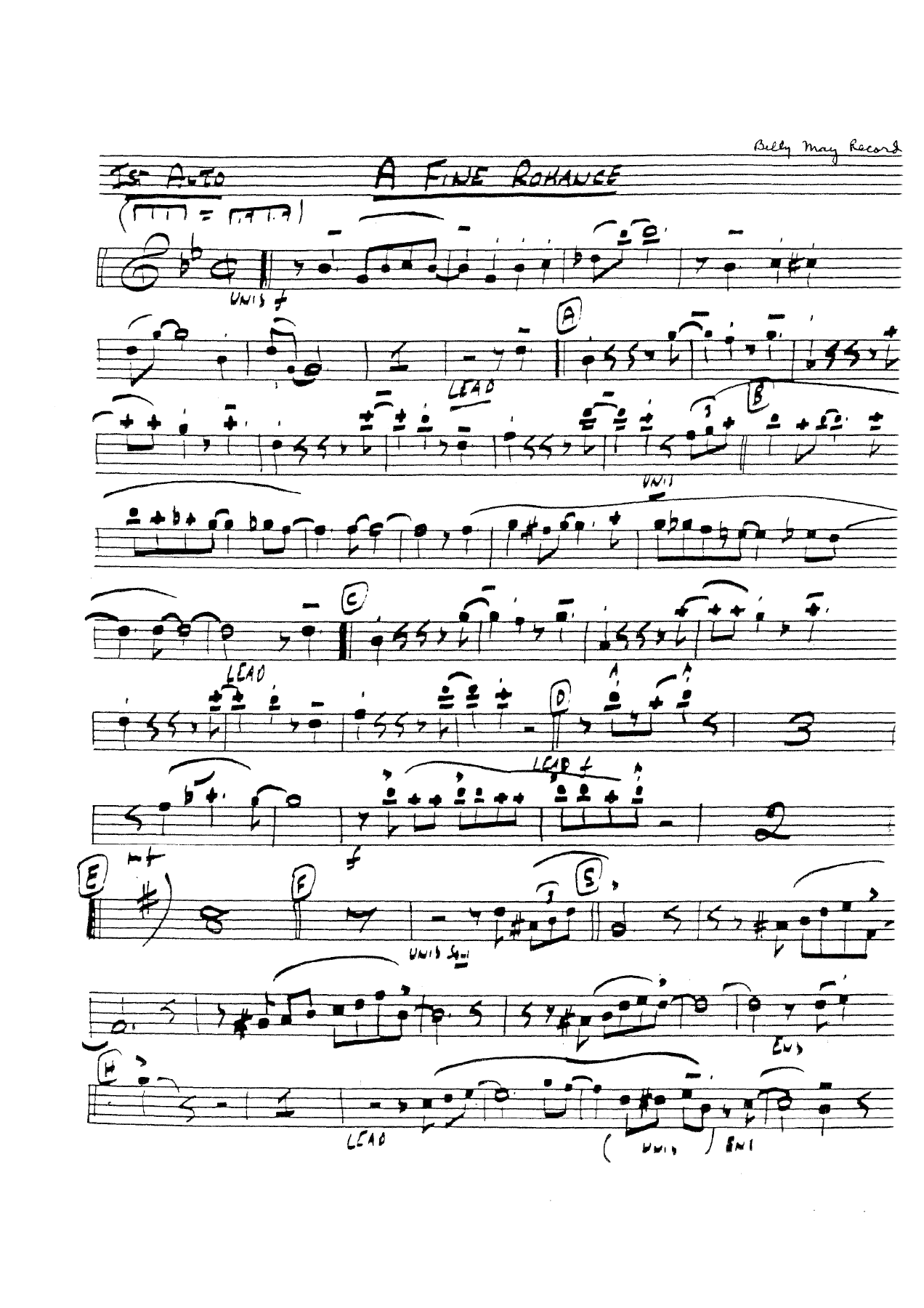 A Fine Romance — sheet music preview