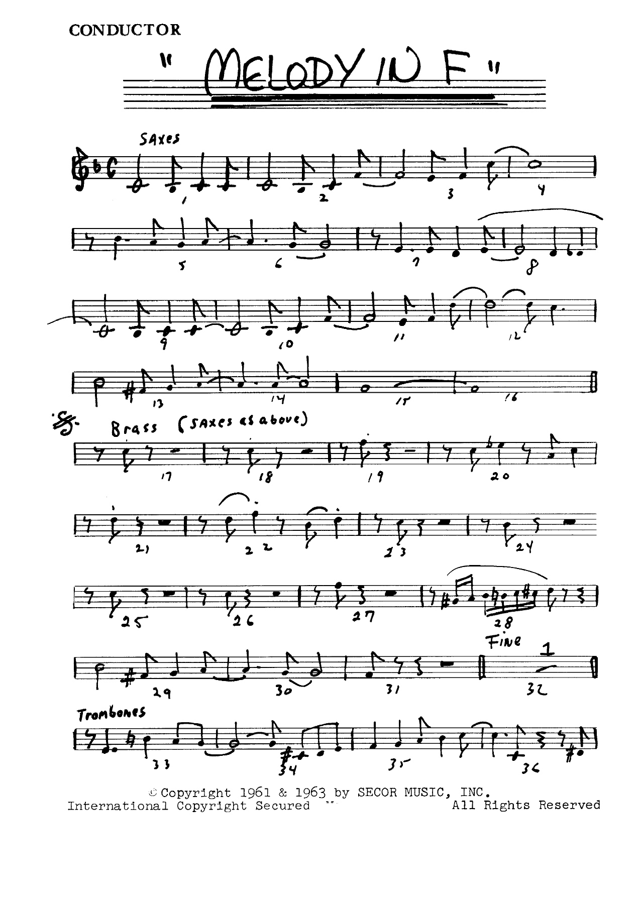 Melody In F — sheet music preview
