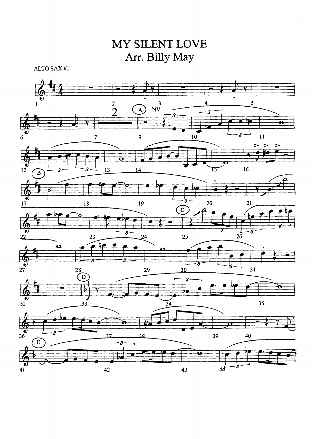 My Silent Love (B.May) MP3 — sheet music preview