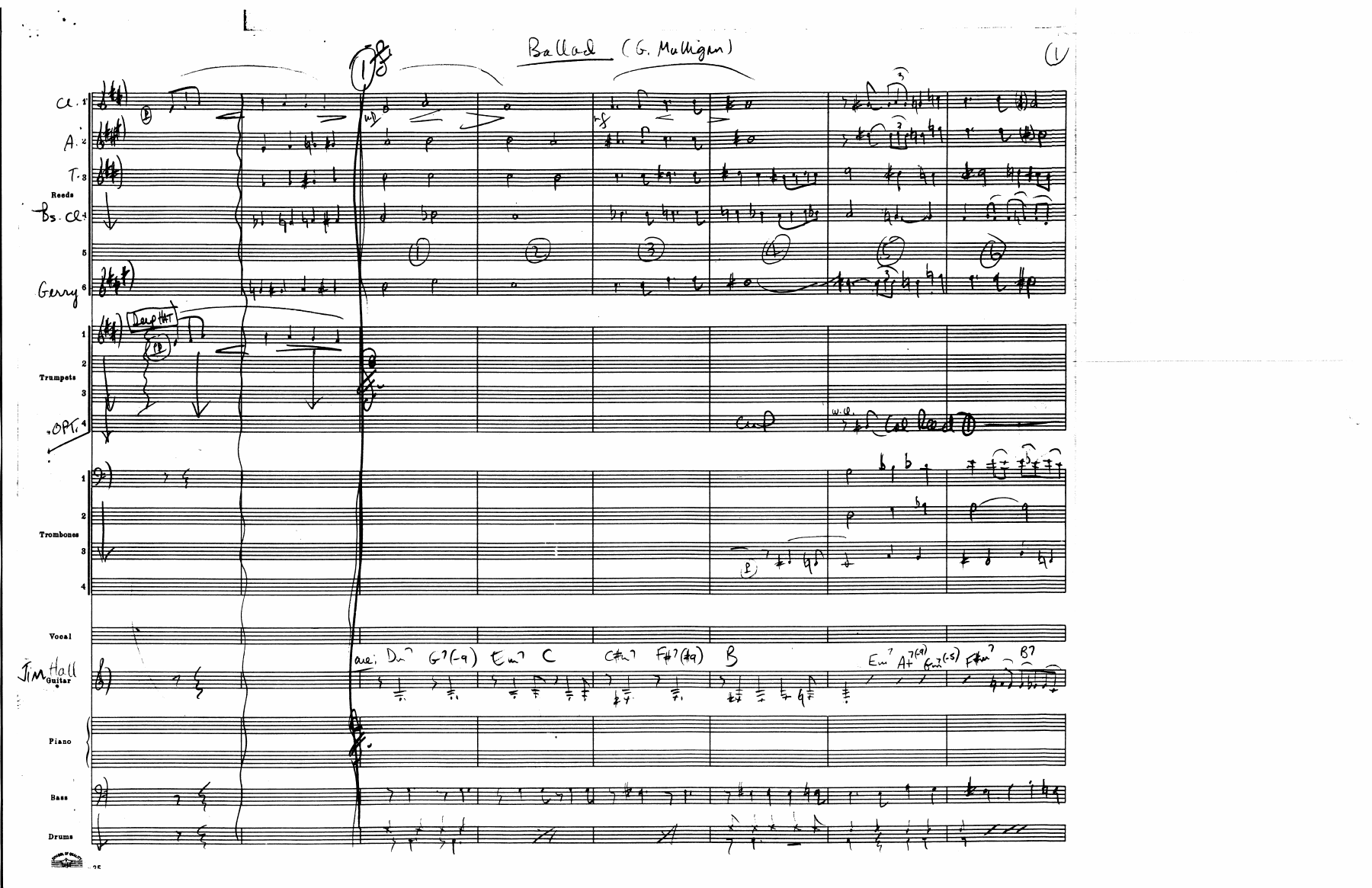 Ballad (B.Brookmeyer) G.Mulligan — sheet music preview
