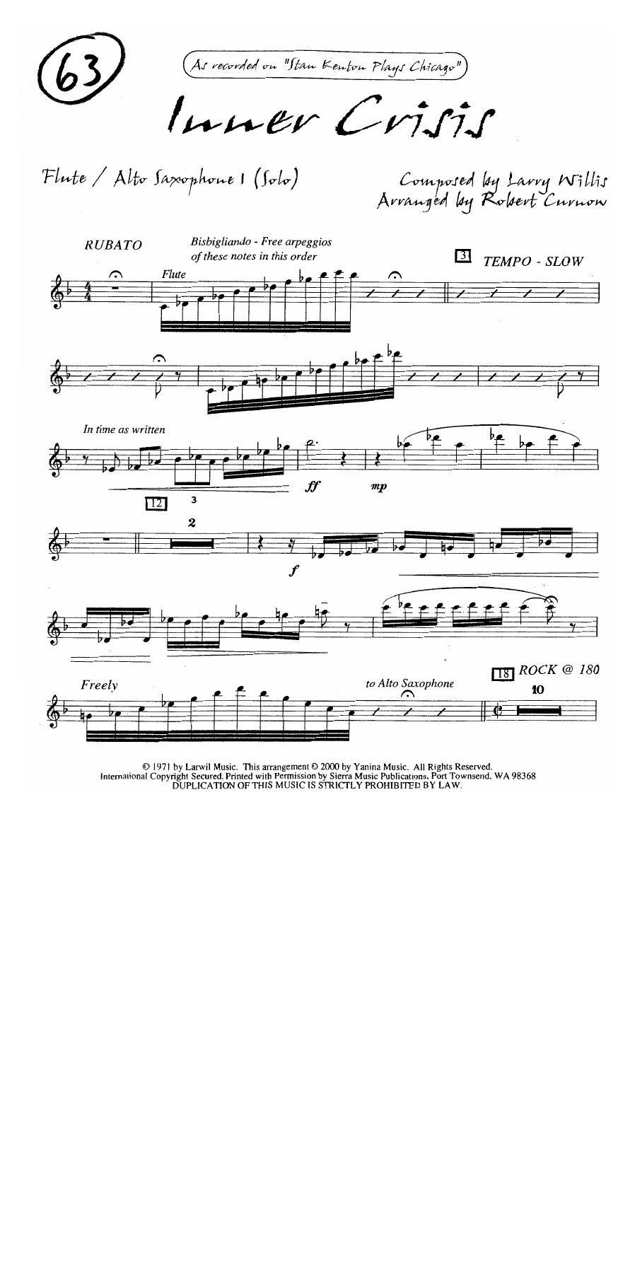 Inner Crisis (B.Curnow) S.Kenton — sheet music preview