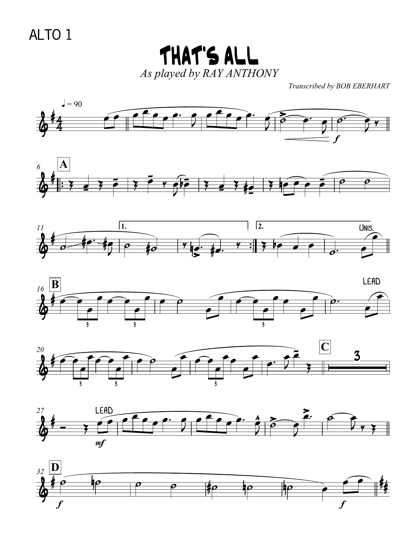 That's All — sheet music preview