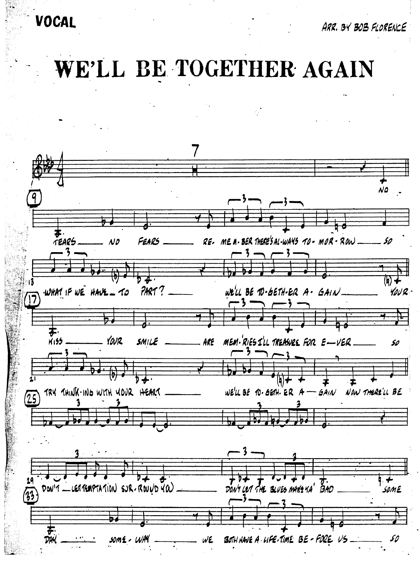 We'll Be Together Again (B.Florence ) Diana Schuur & Count Basie — sheet music preview