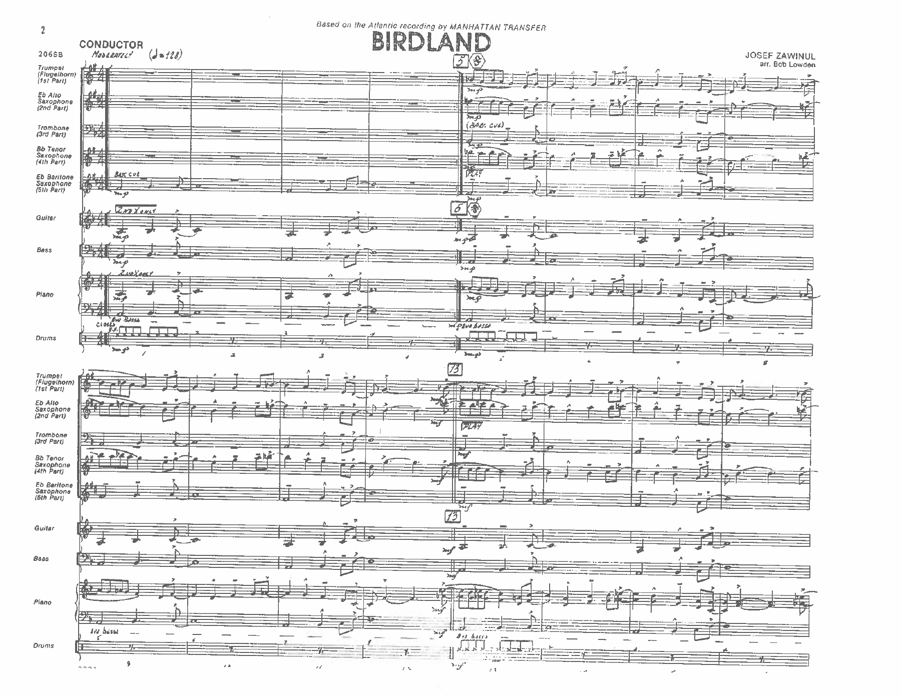 Birdland — sheet music preview