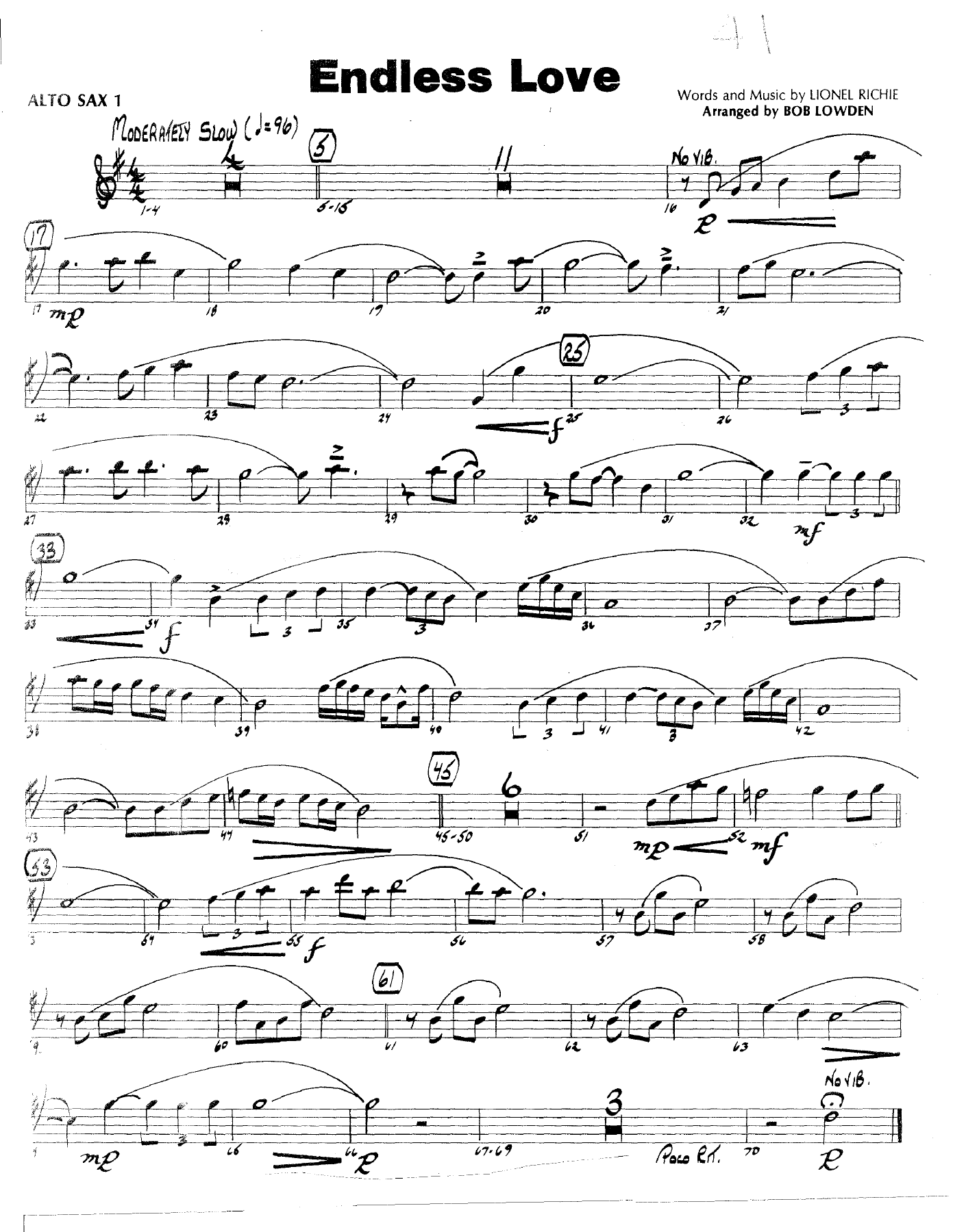Endless Love — sheet music preview