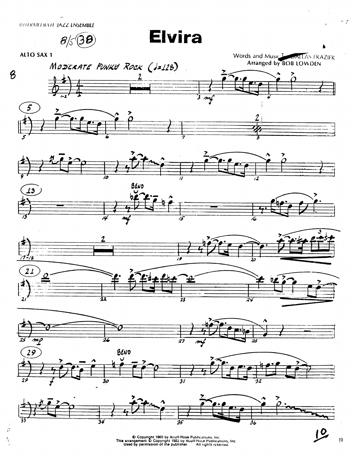 Elvira — sheet music preview