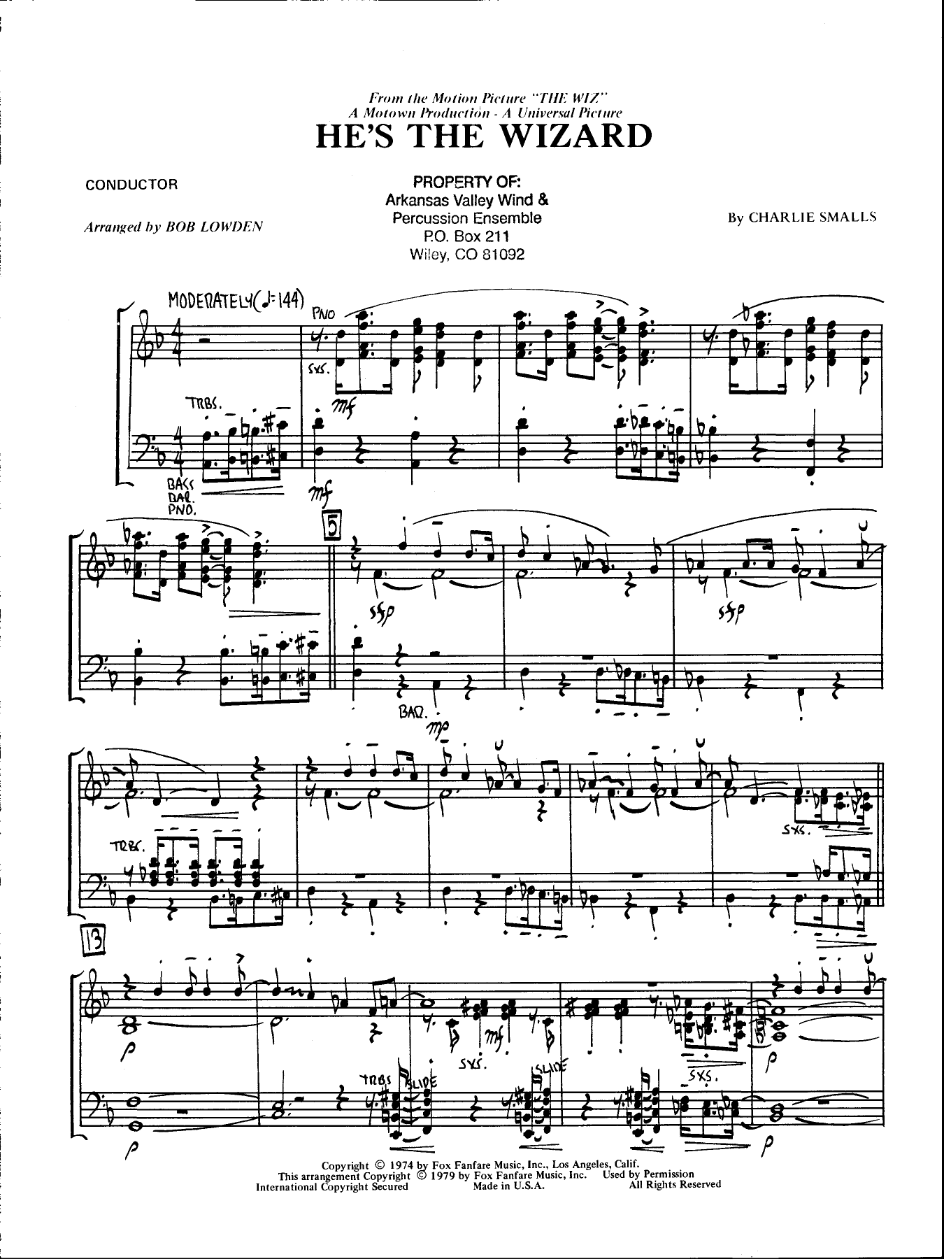 He's The Wizard — sheet music preview