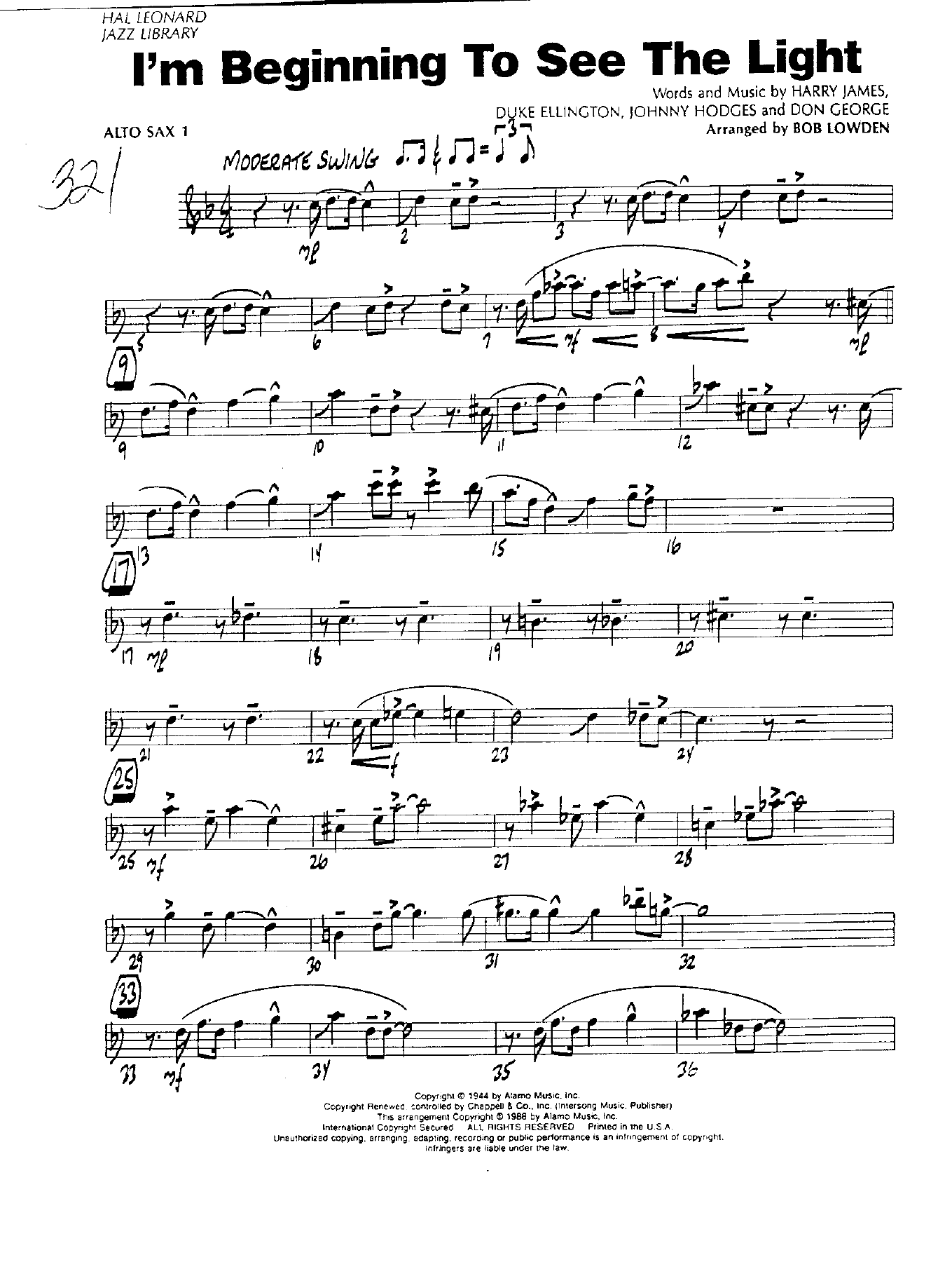 I'm Beginning To See The Light — sheet music preview