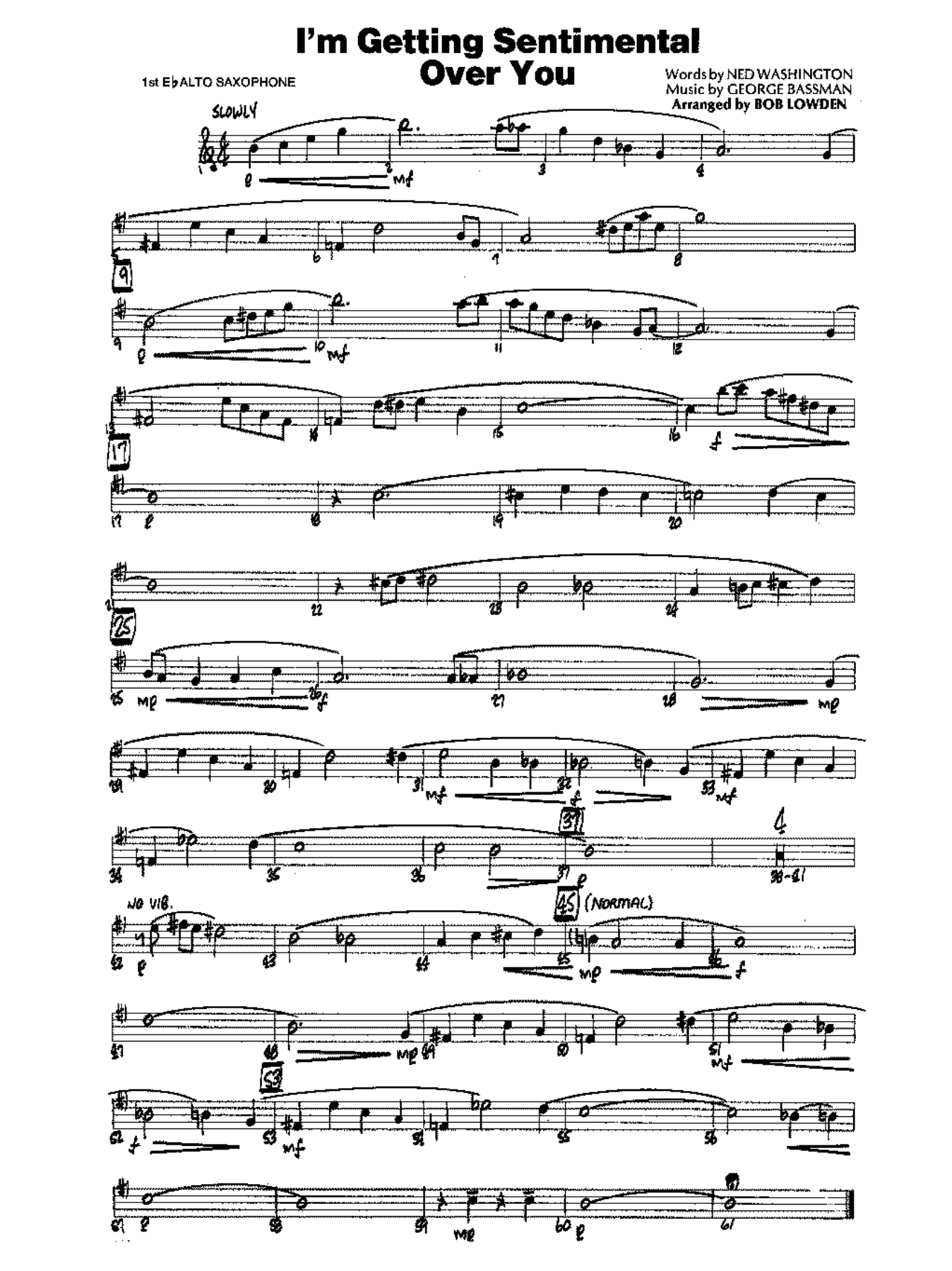 I'm Getting Sentimental Over You — sheet music preview