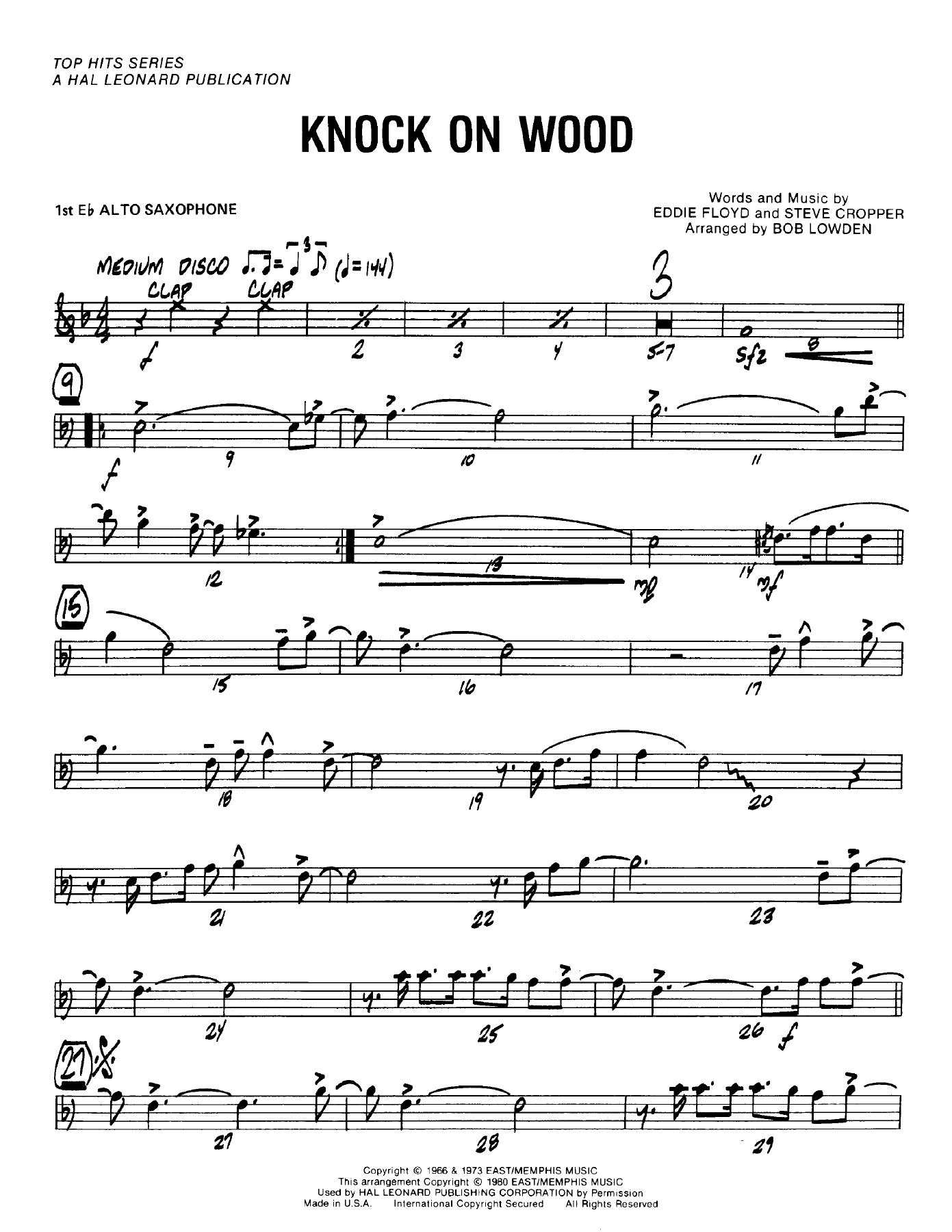 Knock On Wood — sheet music preview