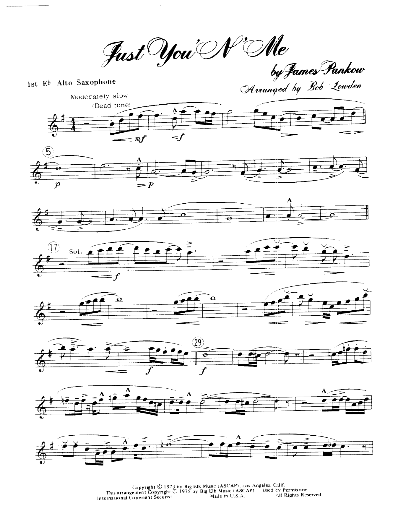 Just You 'N' Me — sheet music preview