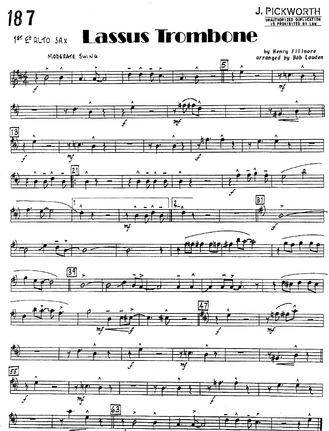 Lassus Trombone — sheet music preview