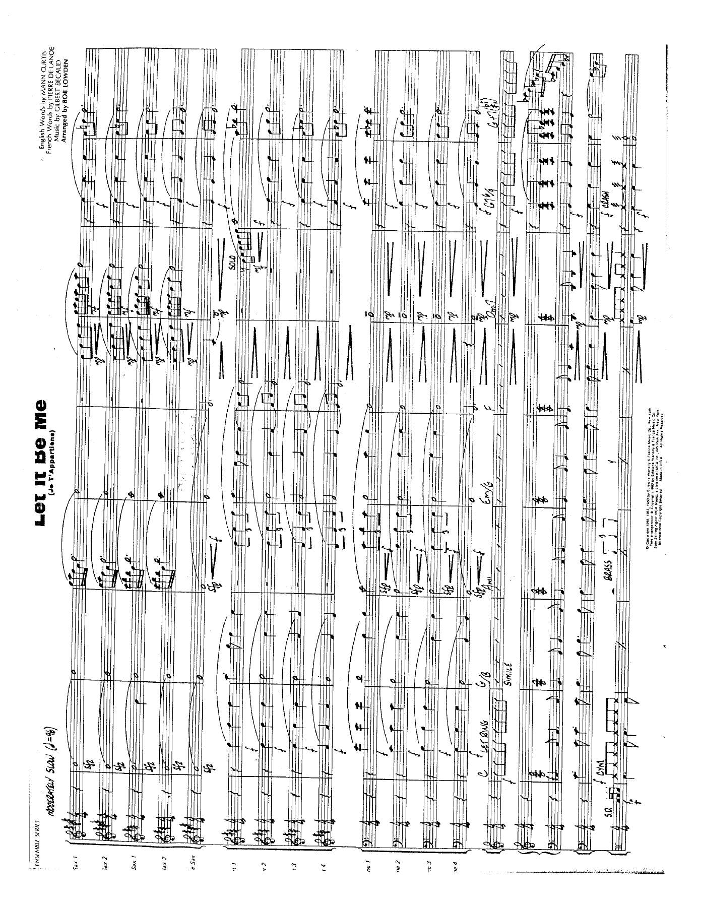Let It Be Me — sheet music preview