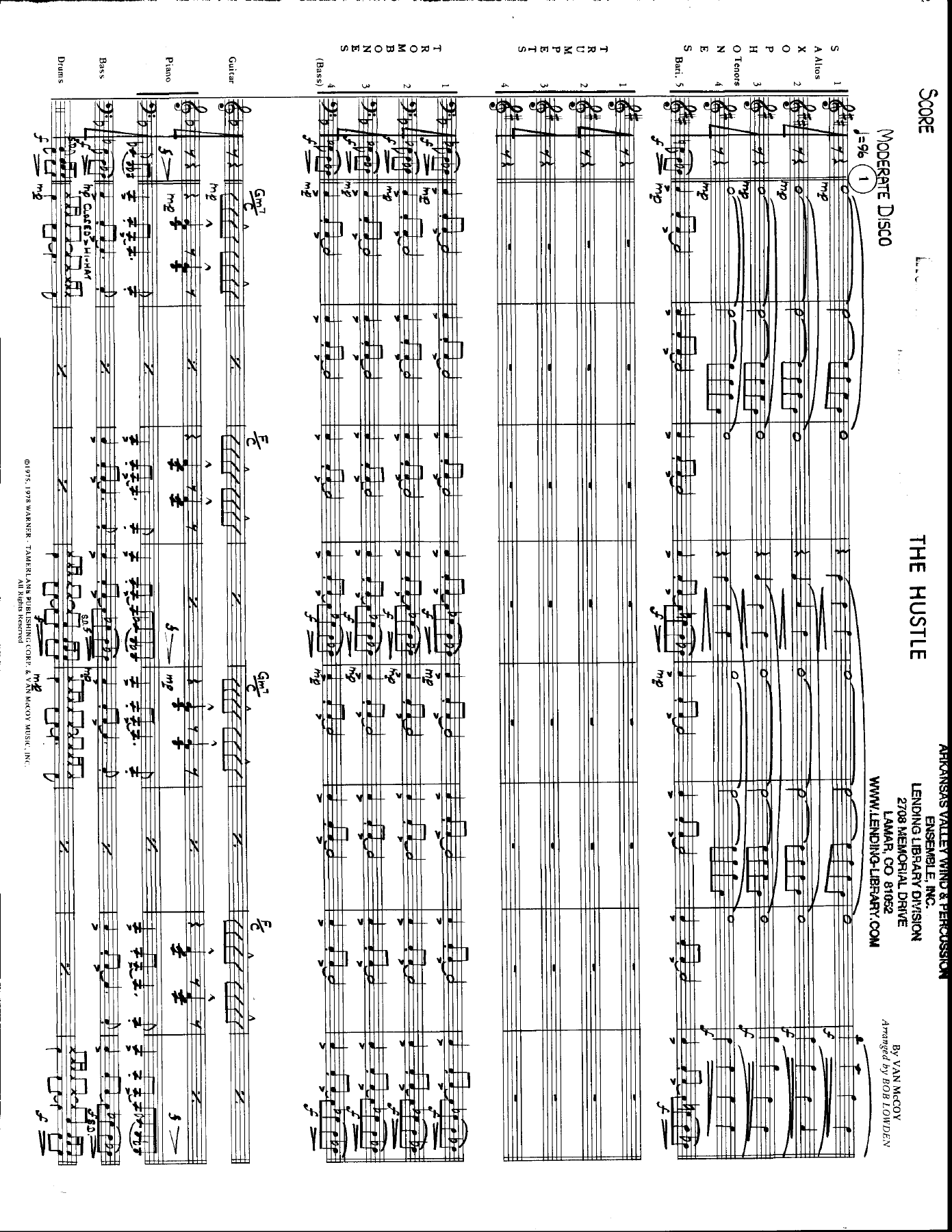 The Hustle — sheet music preview