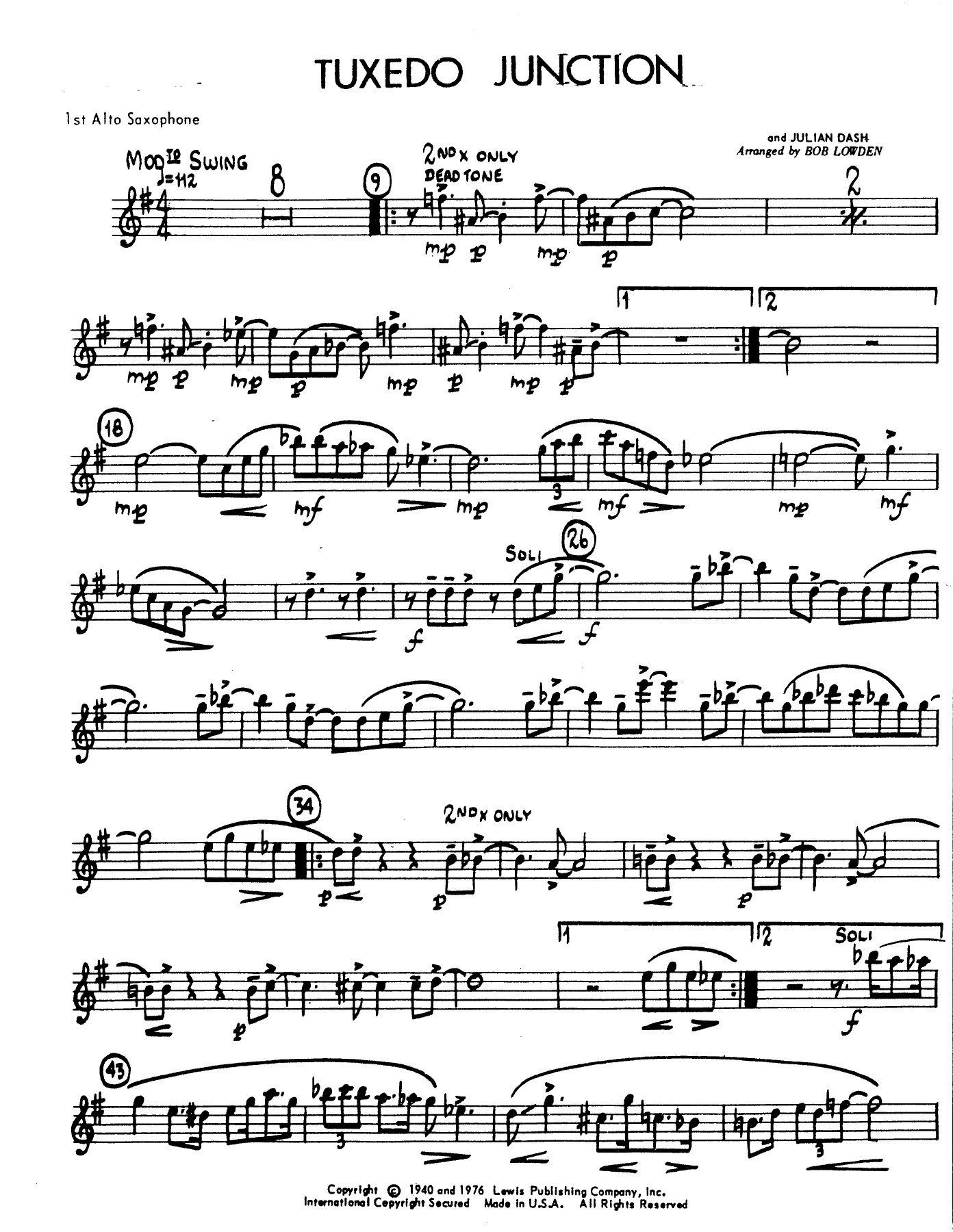 Tuxedo Junction — sheet music preview