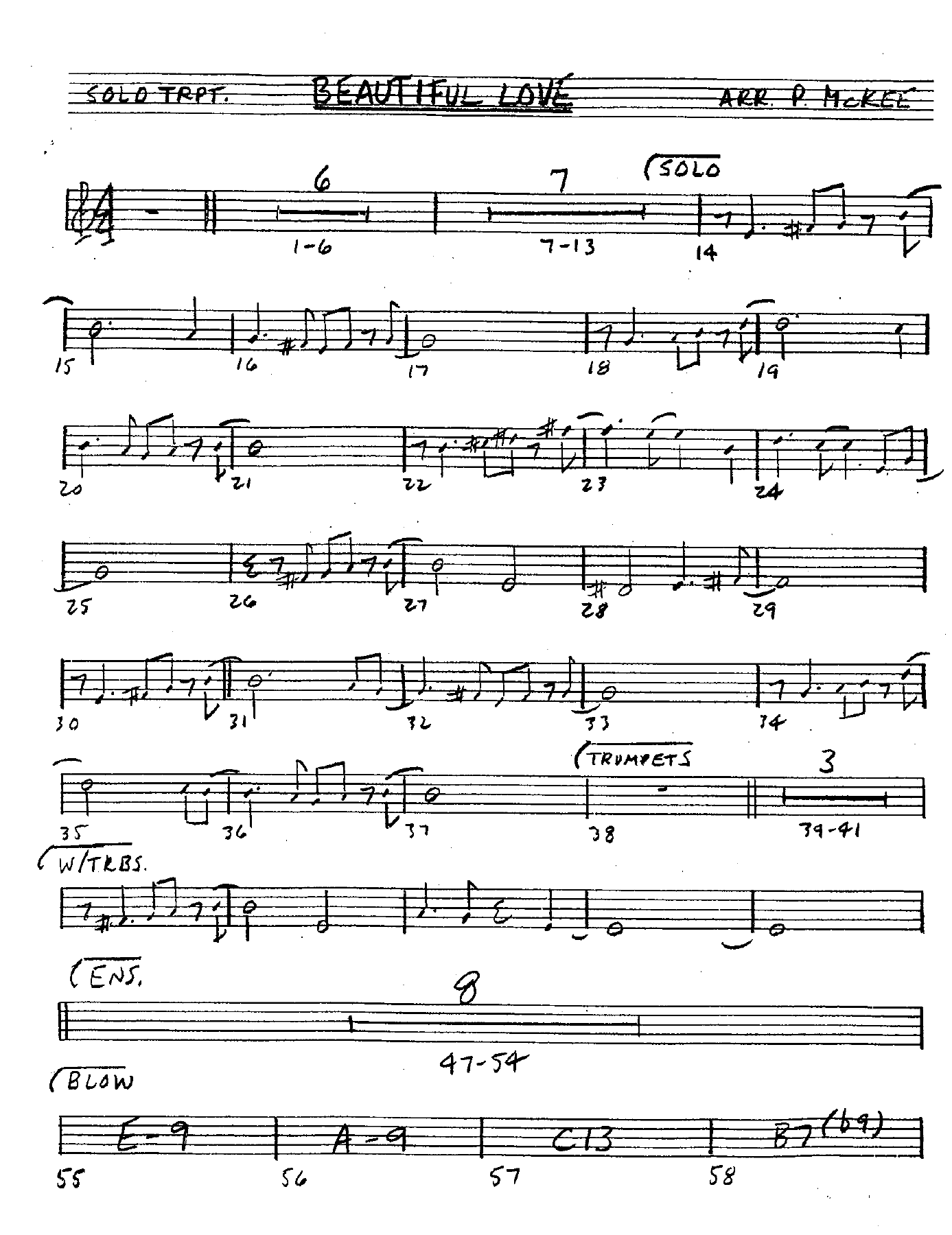 Beautiful Love (P.McKee) B.Shew — sheet music preview
