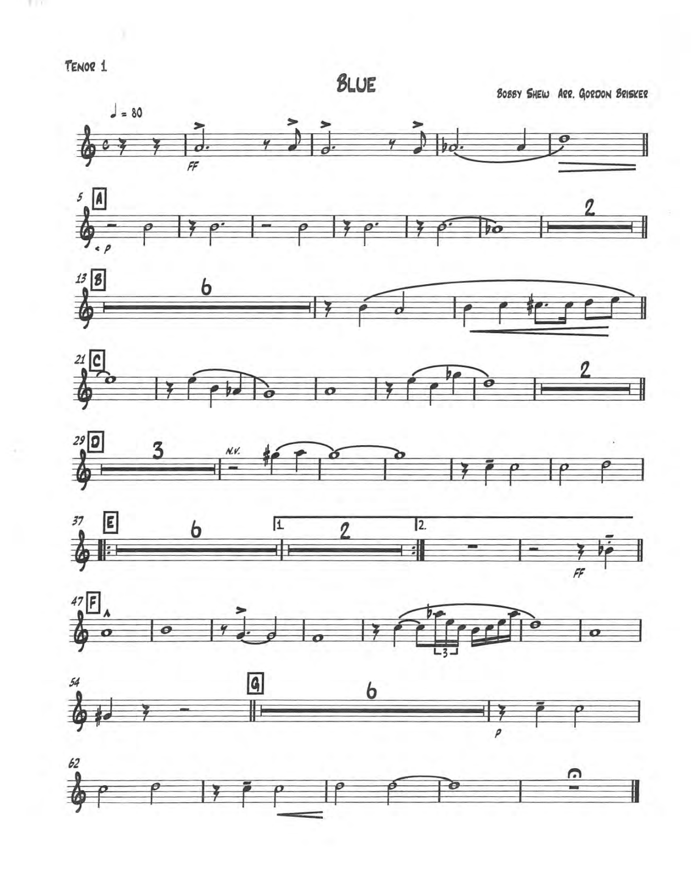 Blue (M.Hazlett) 20 — sheet music preview