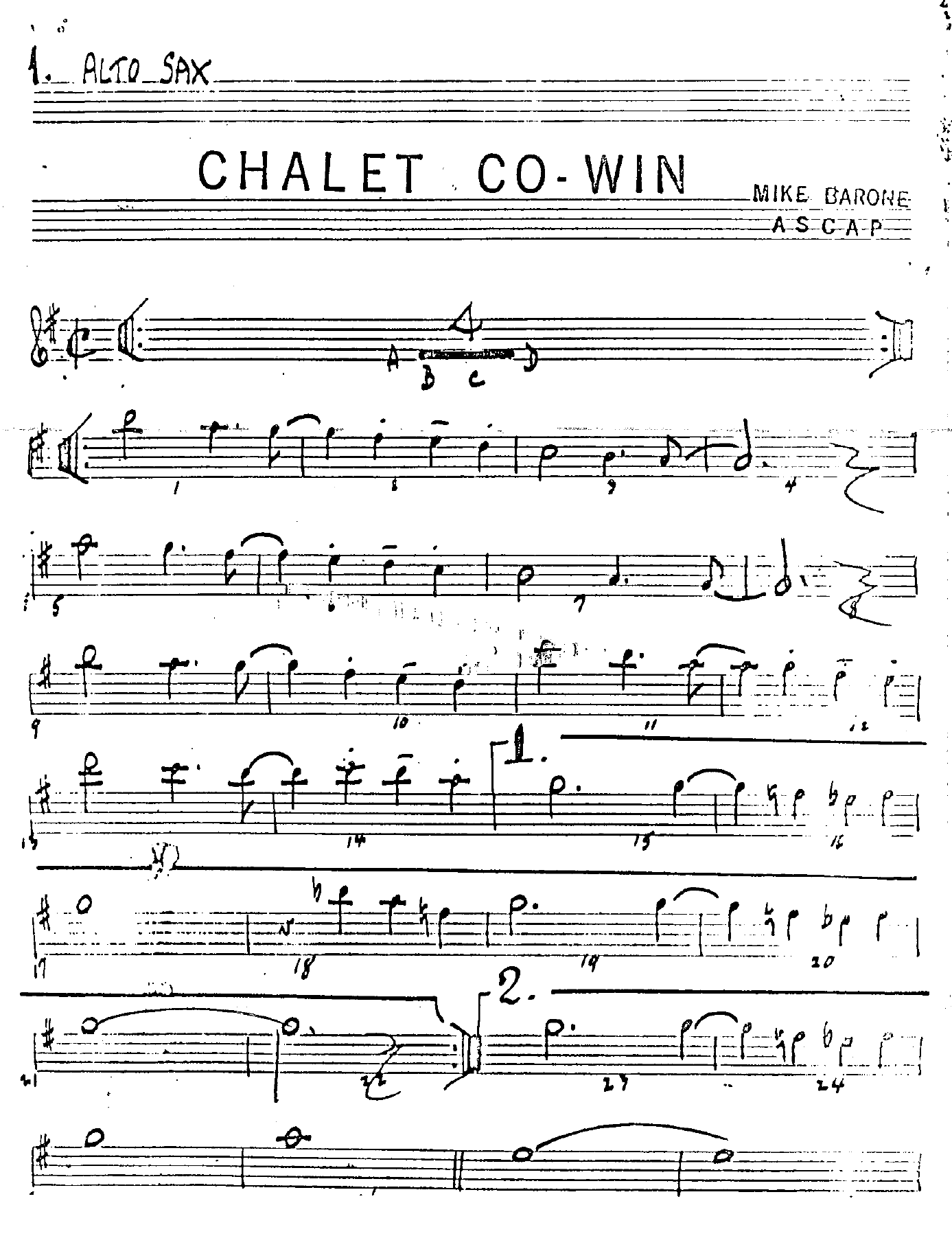 Chalet Co-Win (M.Barone) B.Shew — sheet music preview