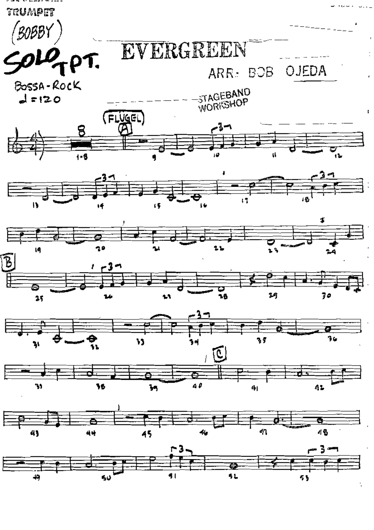 Evergreen (Bob Ojeda) B.Shew — sheet music preview