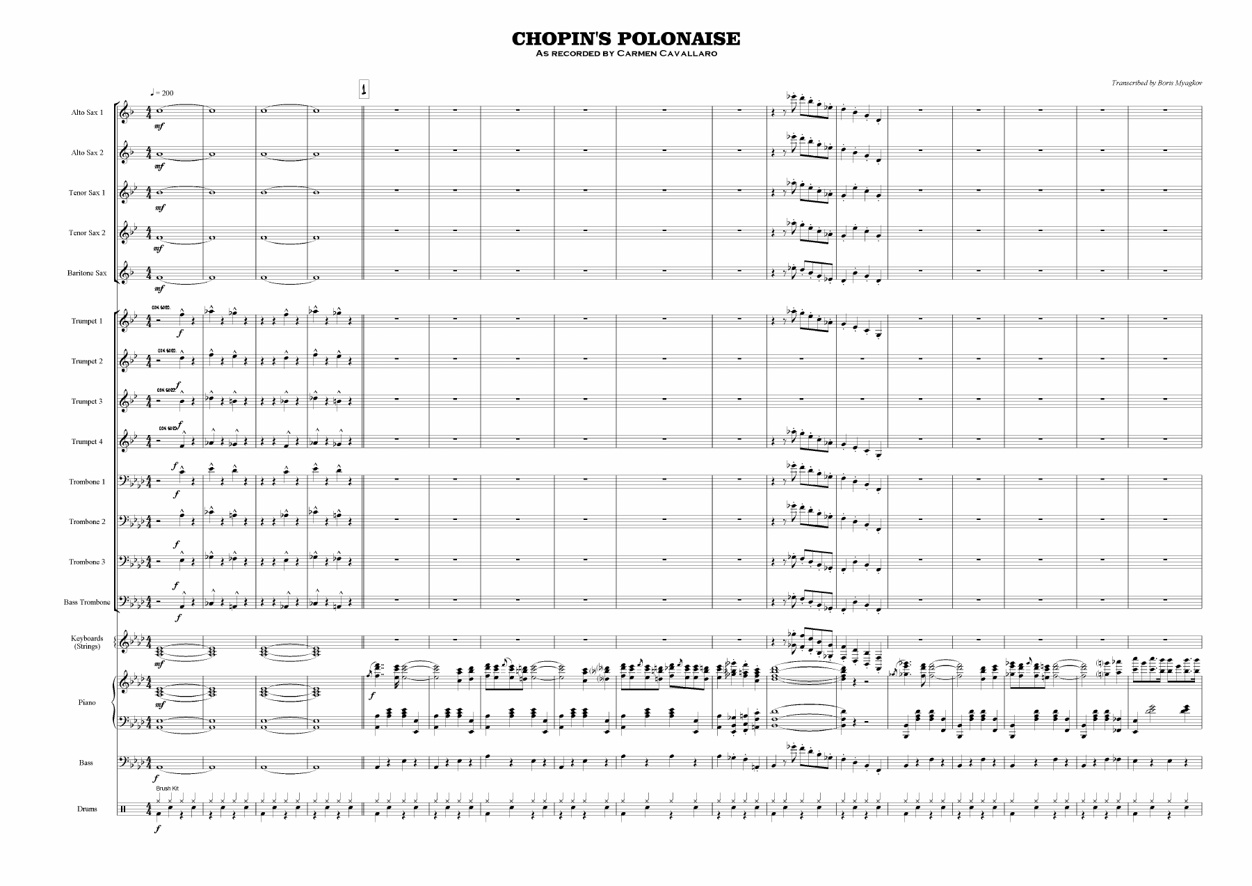 Chopin's Polonaise — sheet music preview