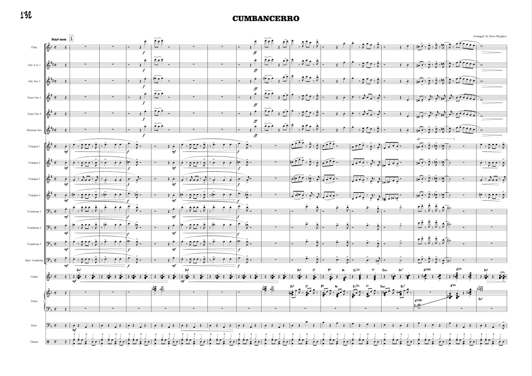 El Cumbancero (B.Myagkov) Samba — sheet music preview