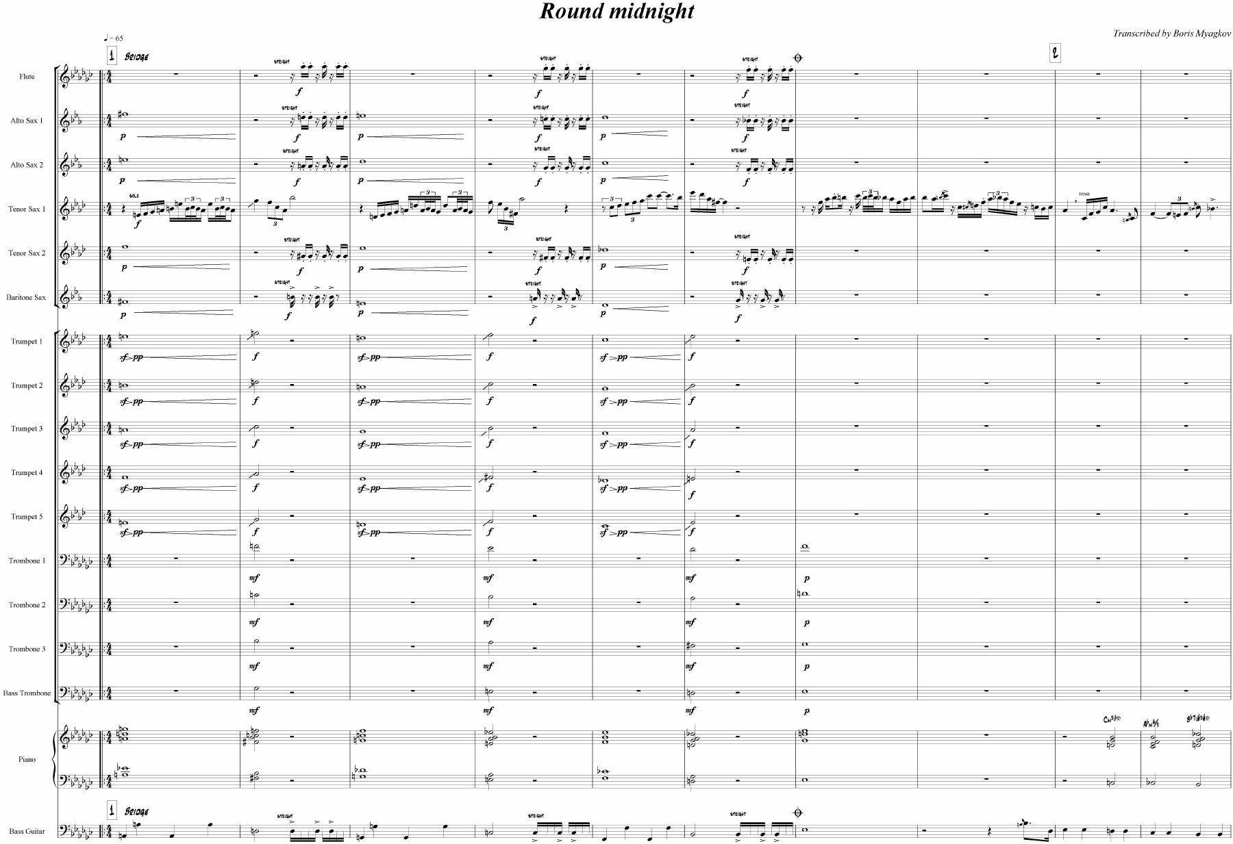 Round Midnight — sheet music preview