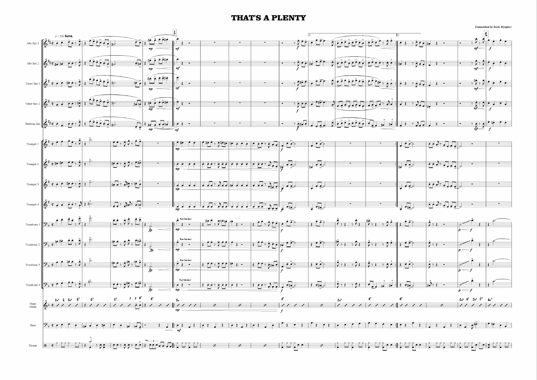 That's A Plenty — sheet music preview