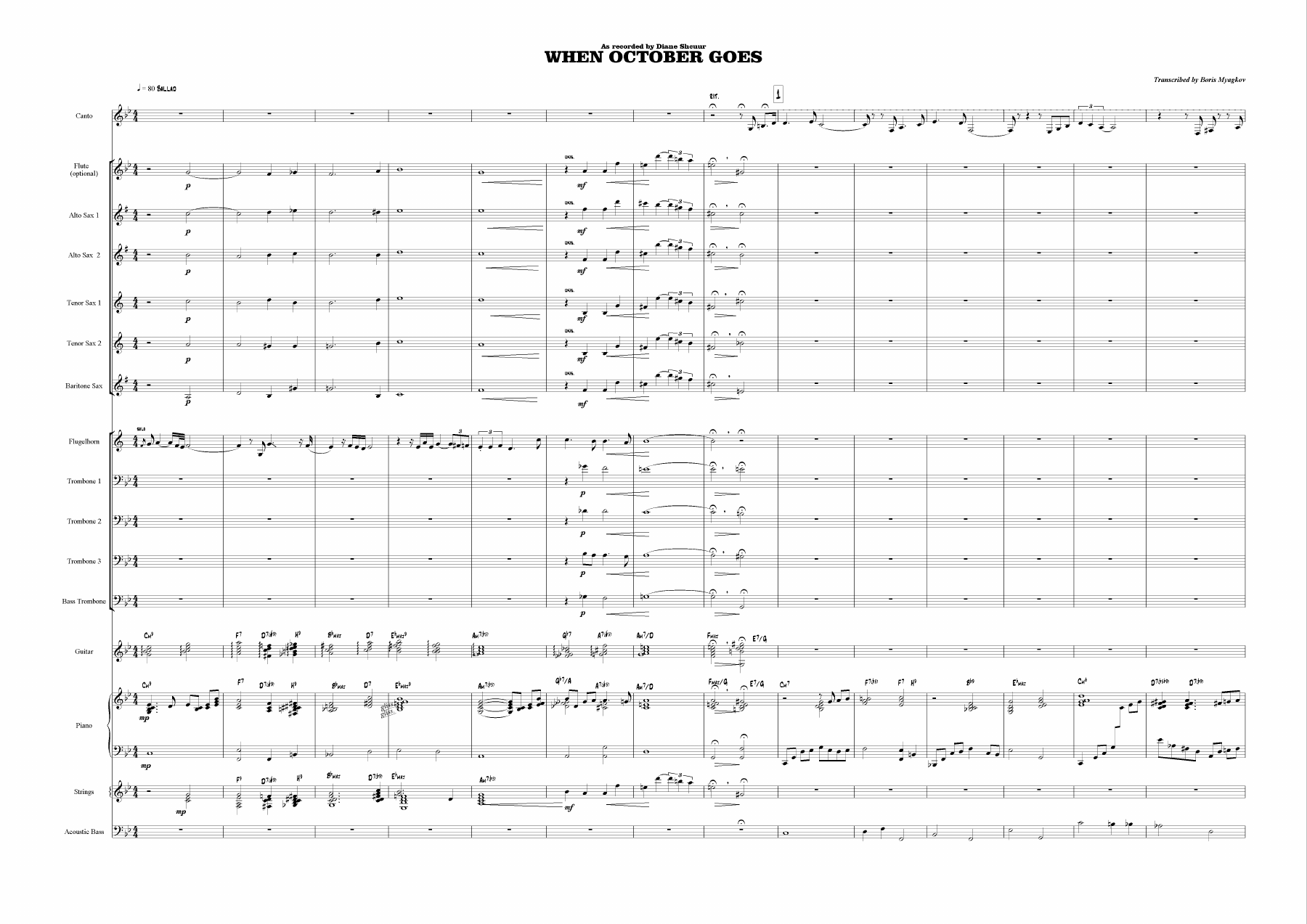 When October Goes — sheet music preview