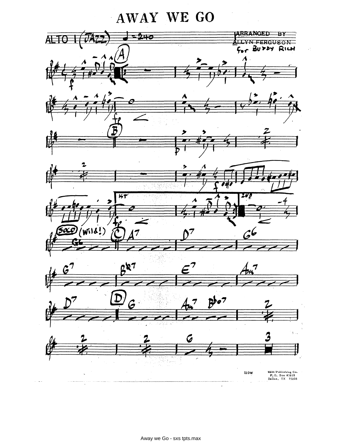 Away We Go (A.Ferguson) MP3 — sheet music preview