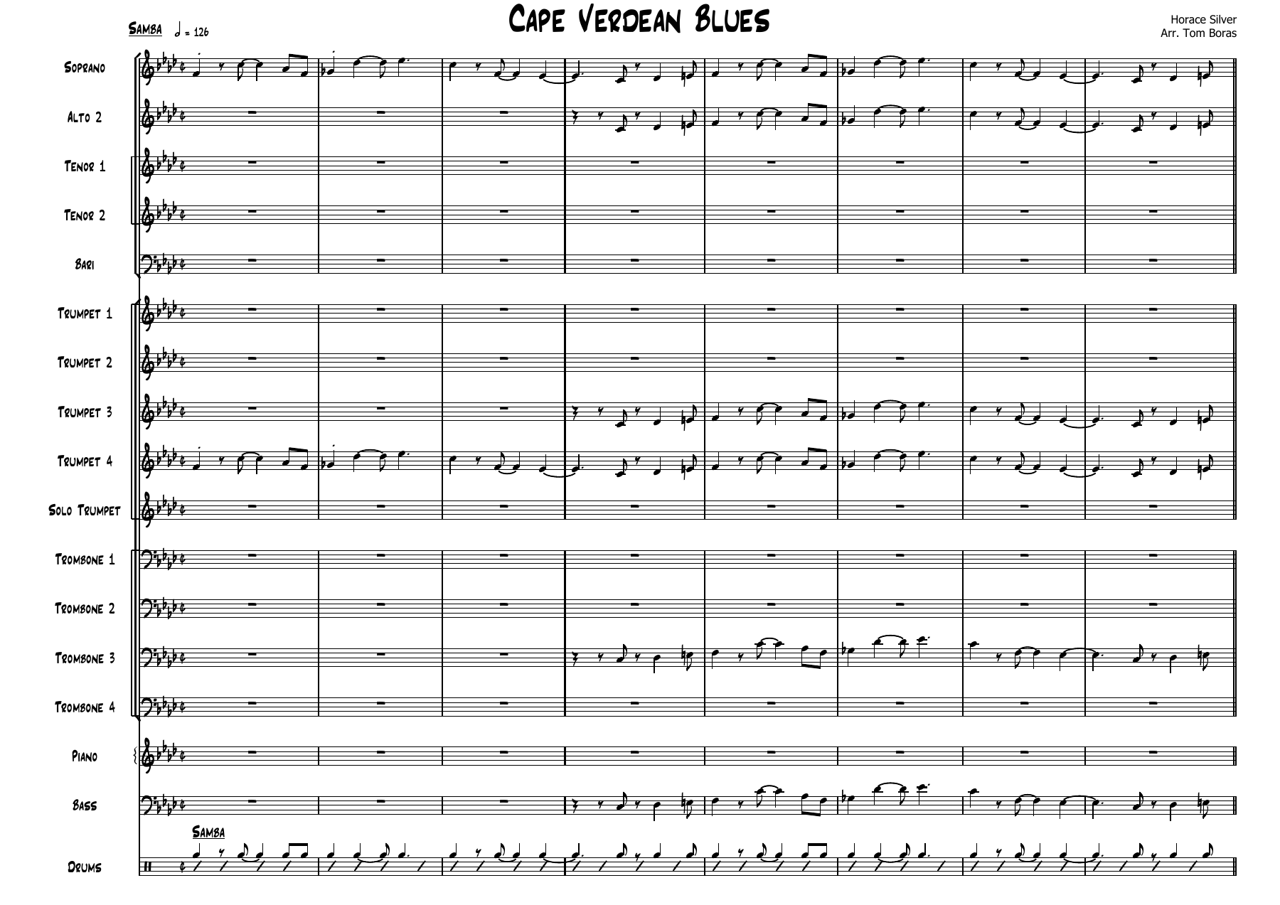 Cape Verdean Blues (T.Boras) B.Rich 1 MP3 — sheet music preview