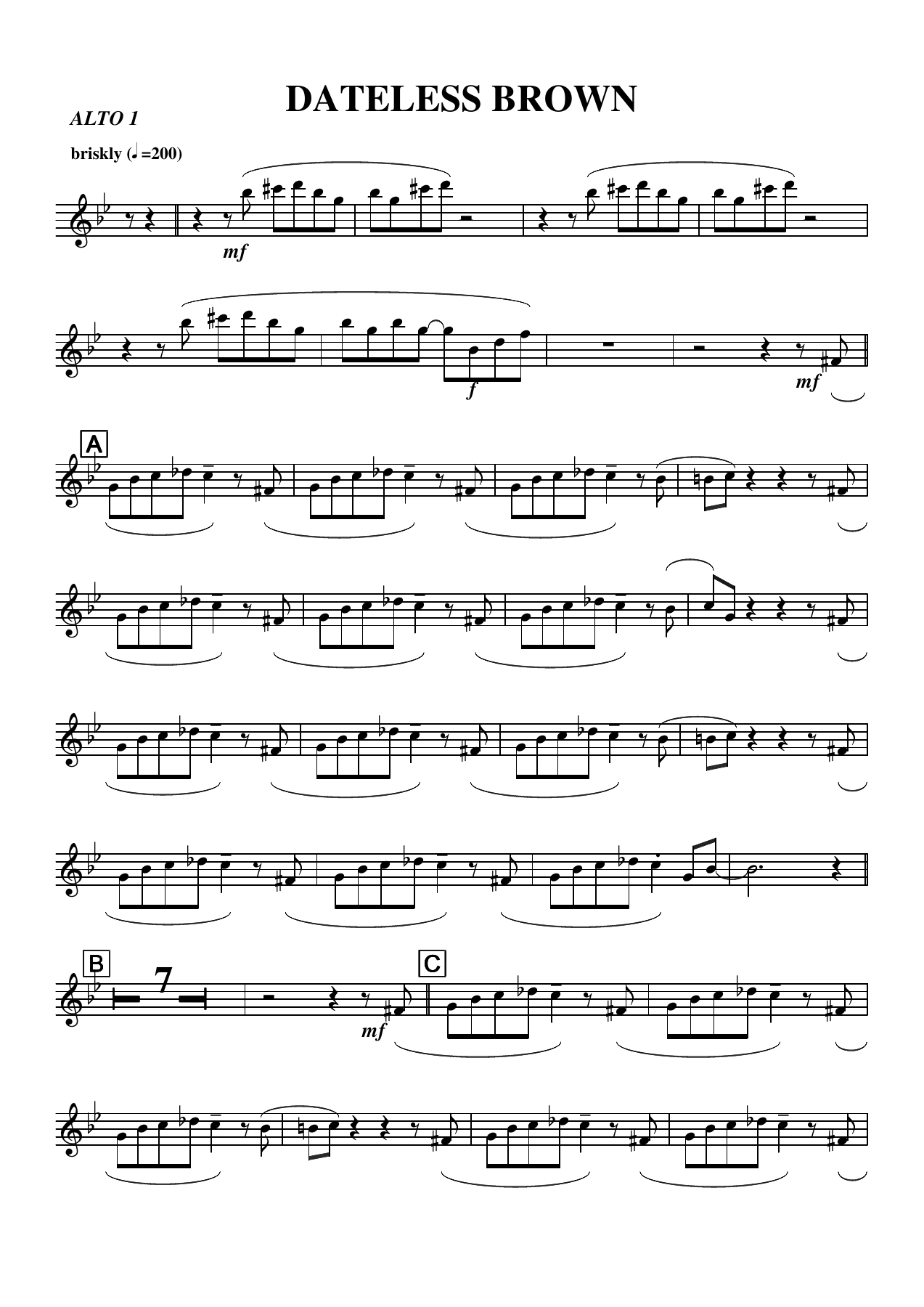 Dateless Brown (Ed Finkle) B.Rich — sheet music preview