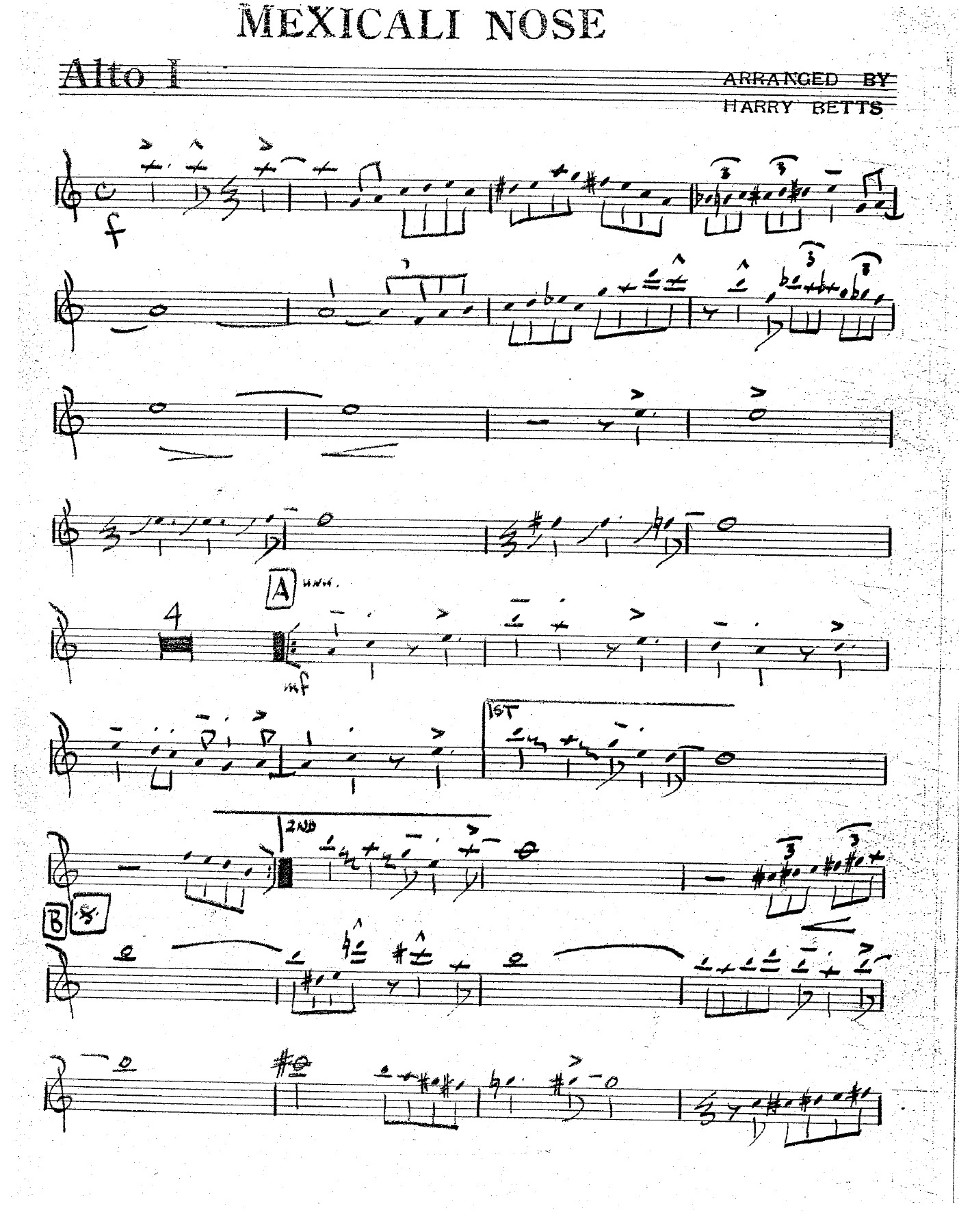 Mexicali Nose (H.Betts) B.Rich MP3 — sheet music preview