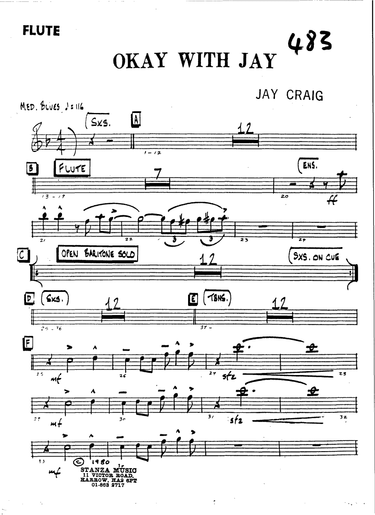 Okay With Jay (J.Craig) B.Rich — sheet music preview