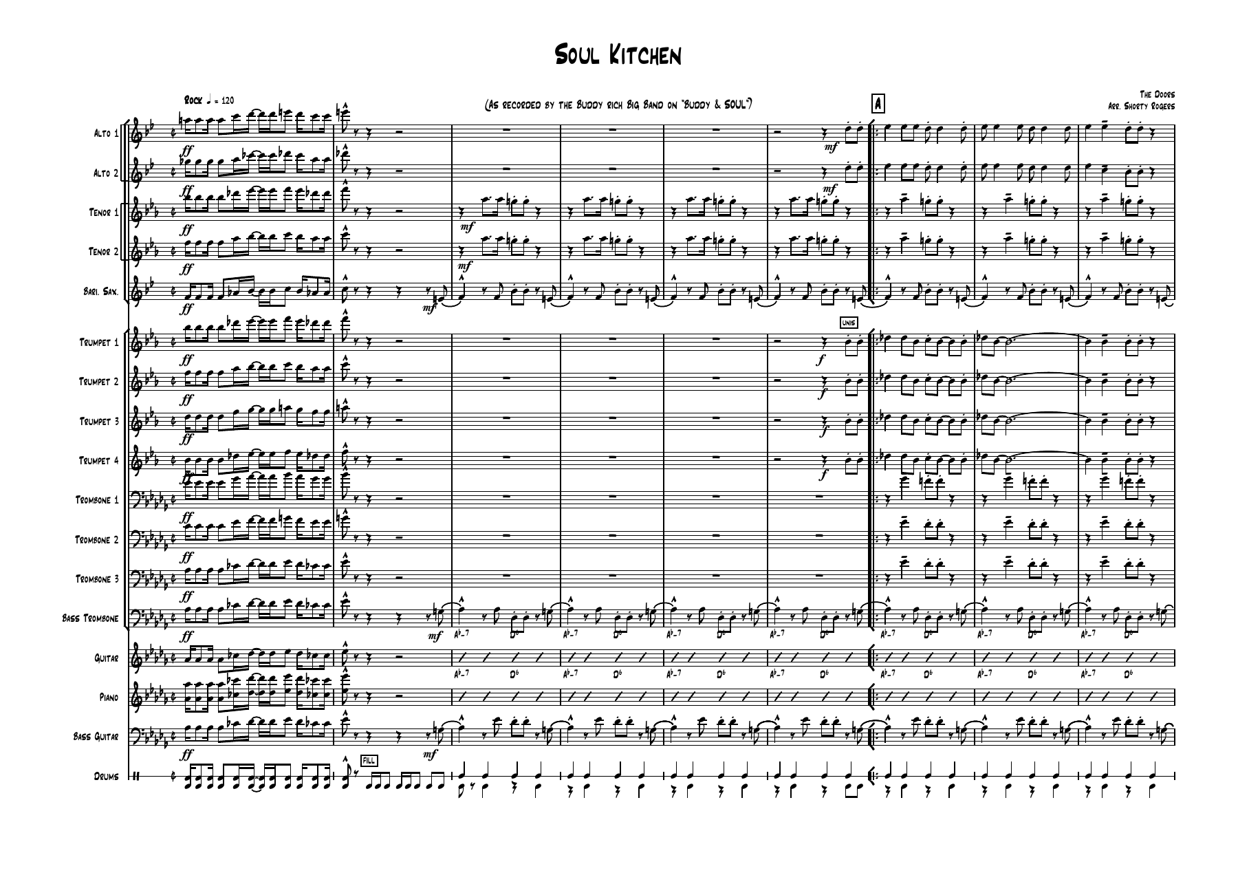 Soul Kitchen (S.Rogers) B.Rich — sheet music preview