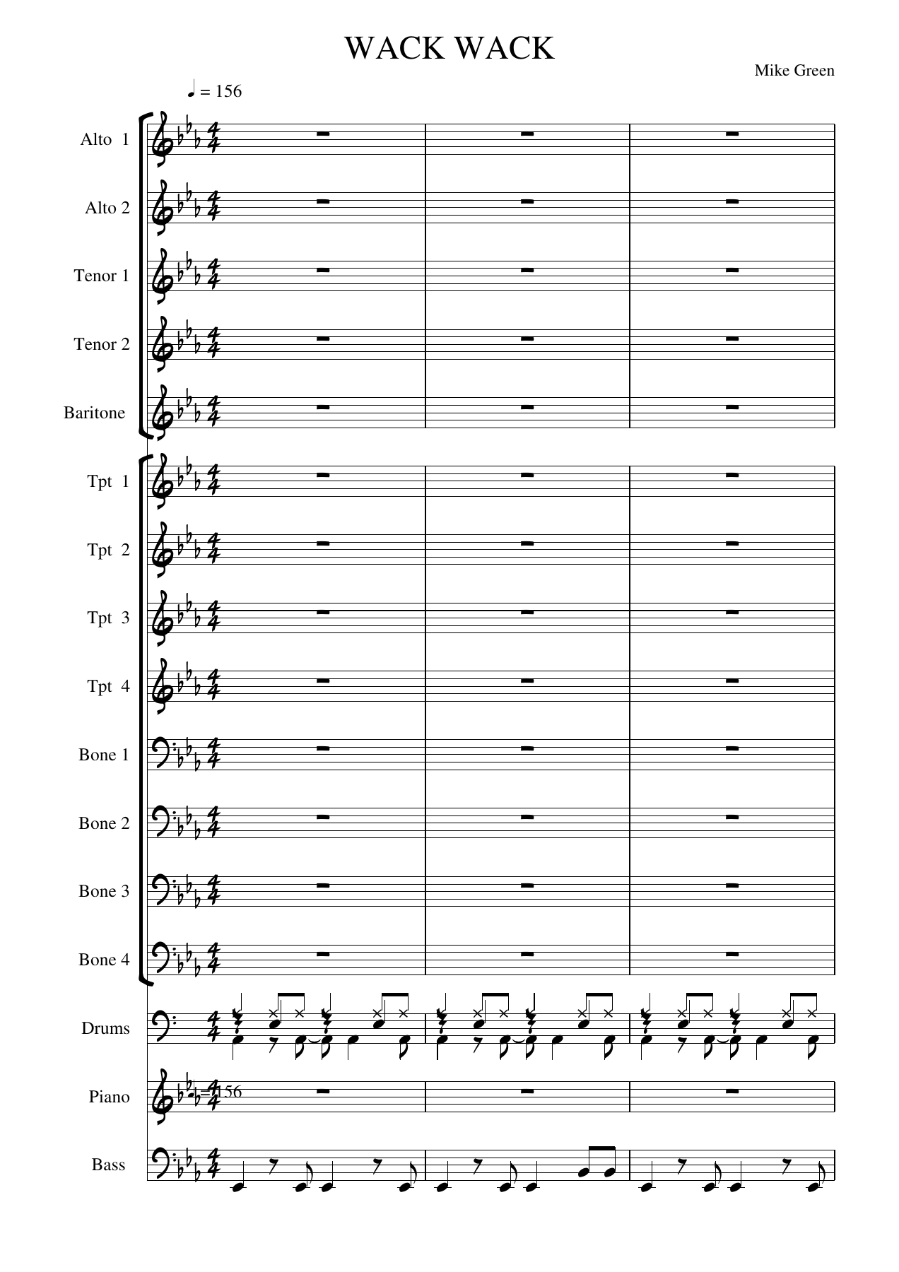 Wack Wack (M.Green) B.Rich — sheet music preview