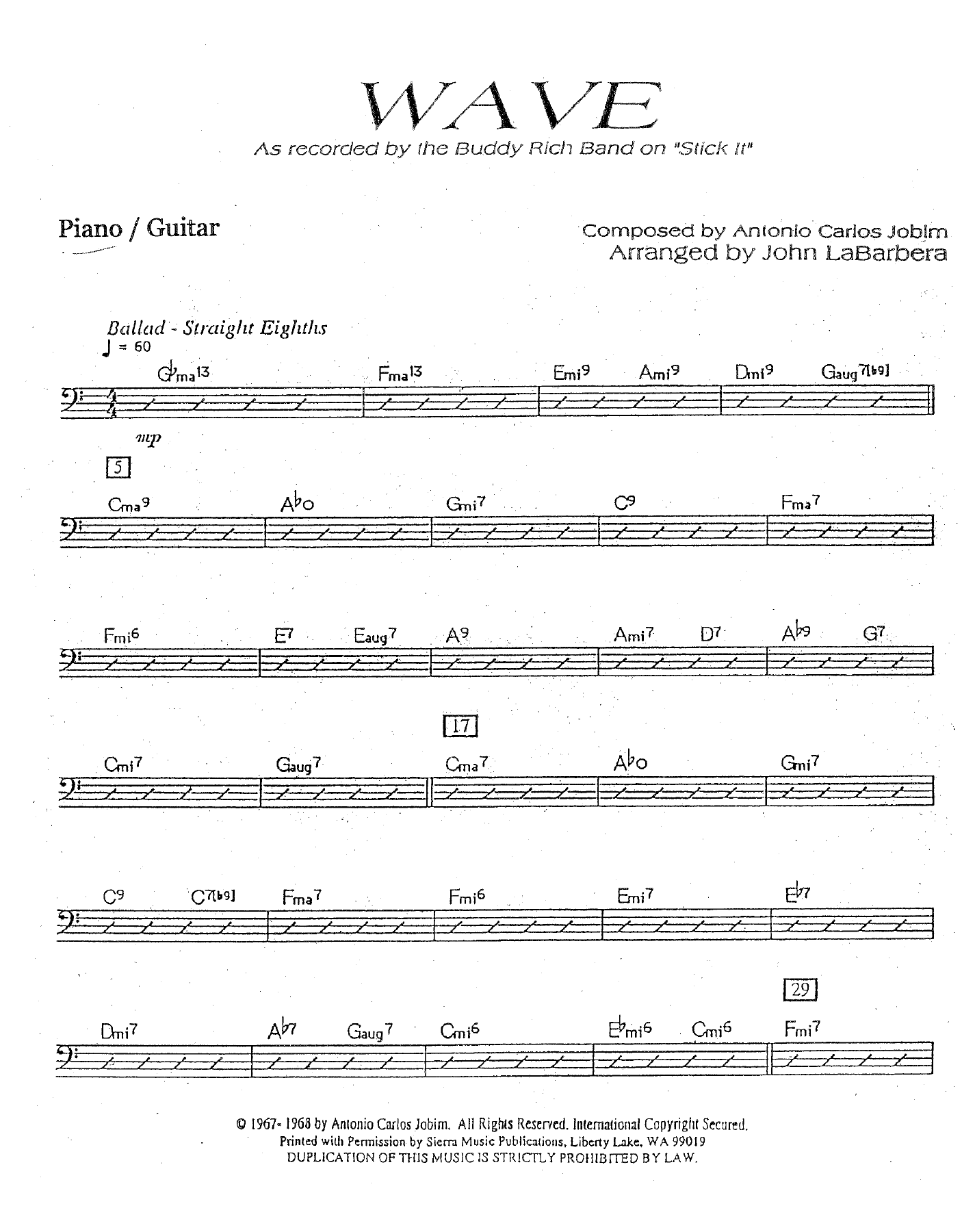 Wave (J.LaBarbera) B.Rich — sheet music preview