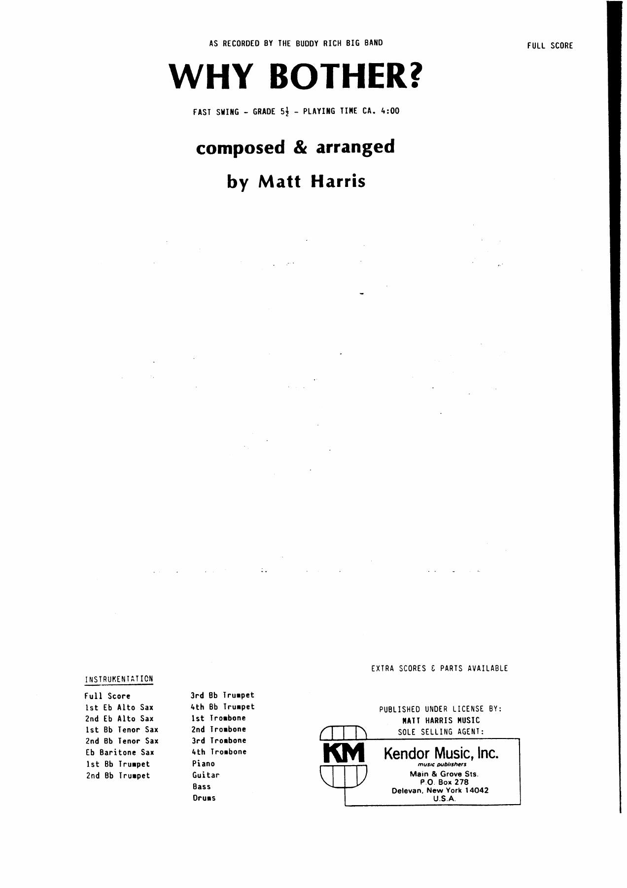Why Bother (M.Harris) B.Rich — sheet music preview