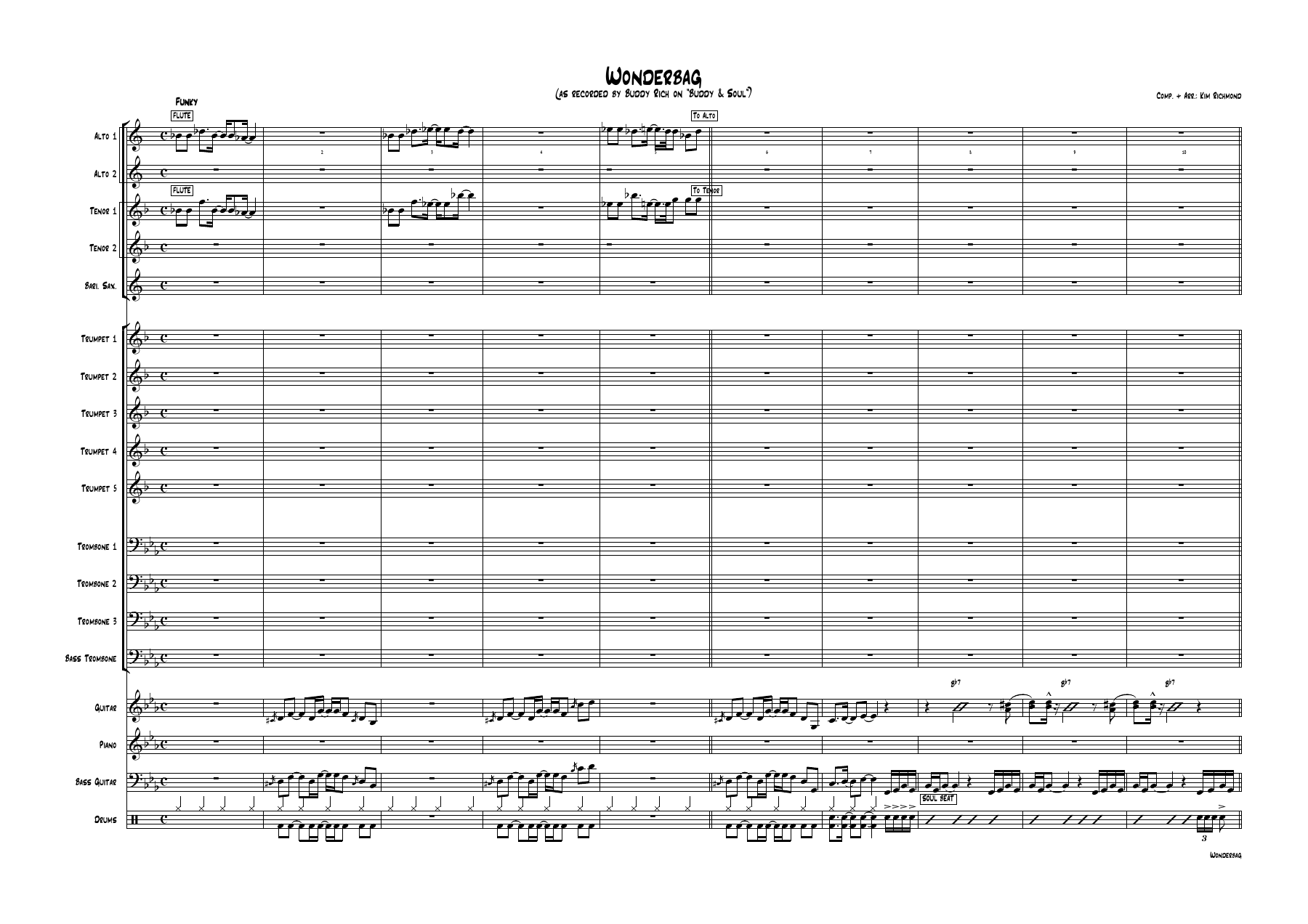 Wonderbag (K.Richmond) B.Rich — sheet music preview
