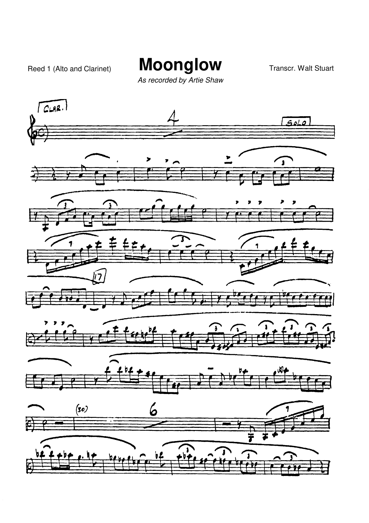 Moonglow — sheet music preview