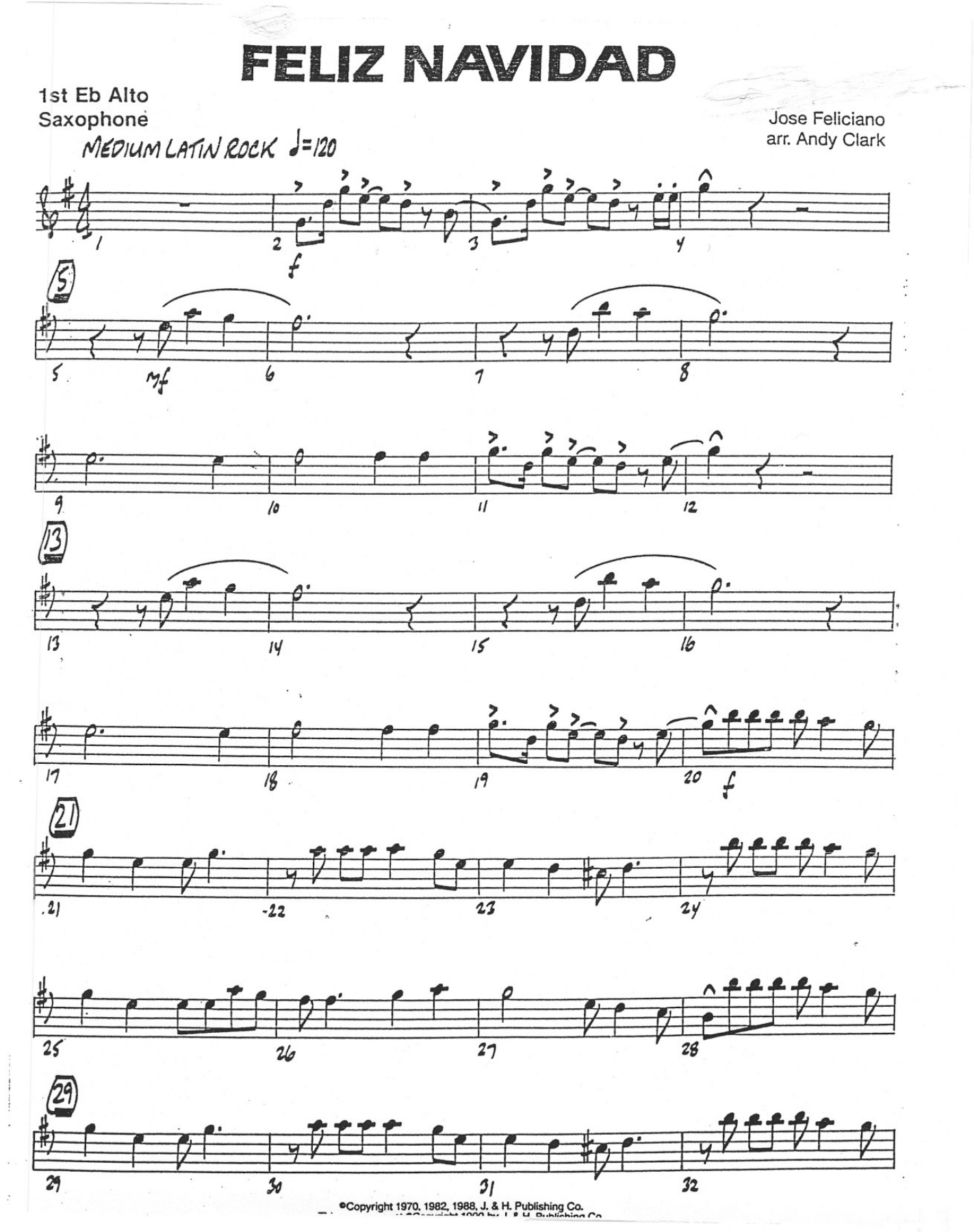 Feliz Navidad — sheet music preview
