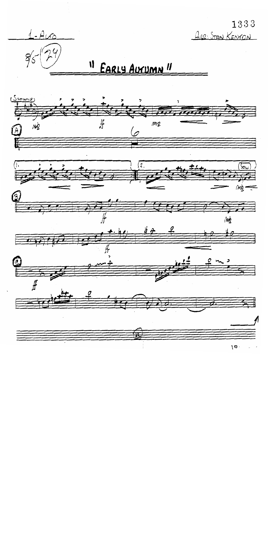 Early Autumn — sheet music preview