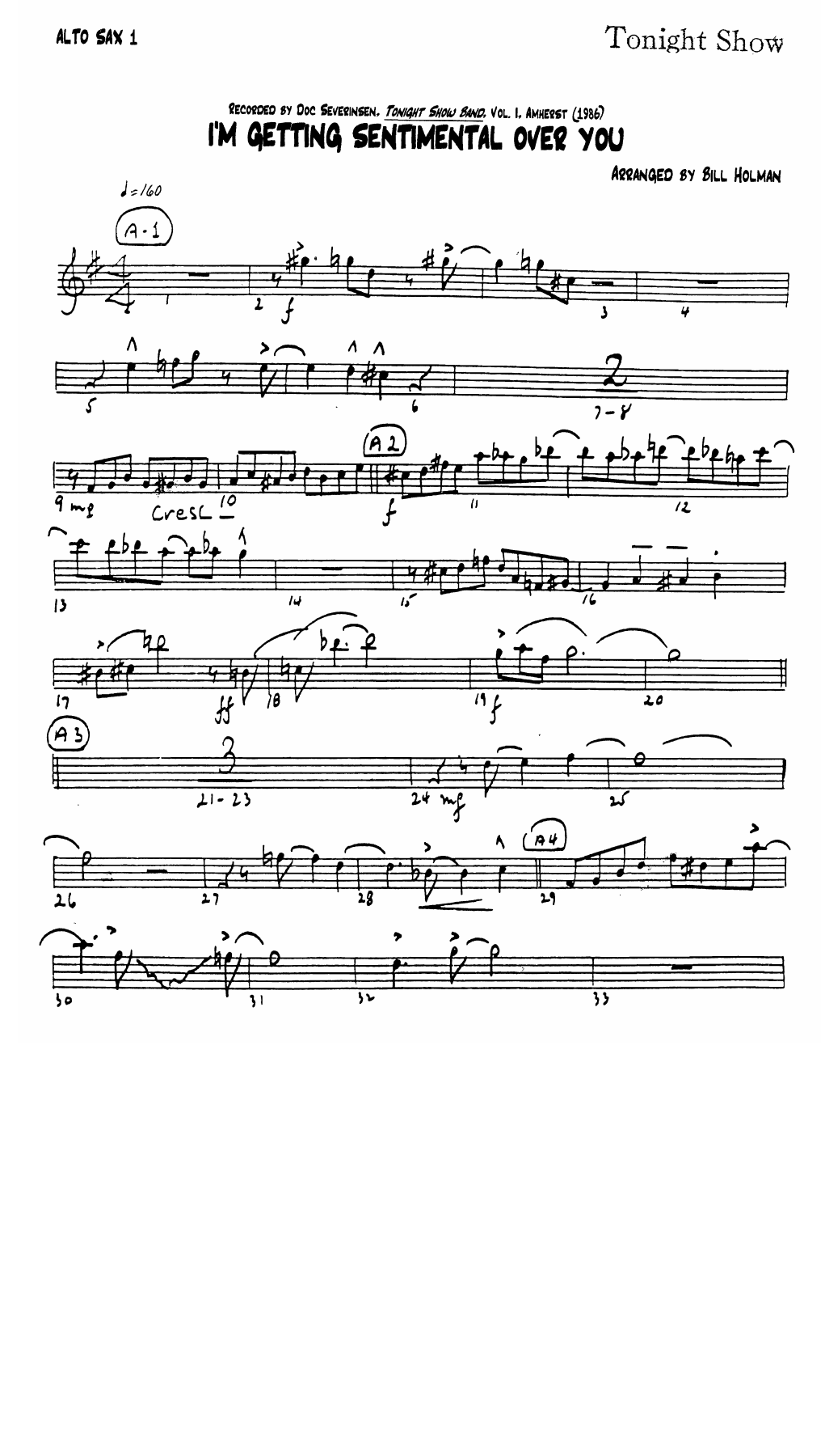 I'M Getting Sentimental Over You — sheet music preview