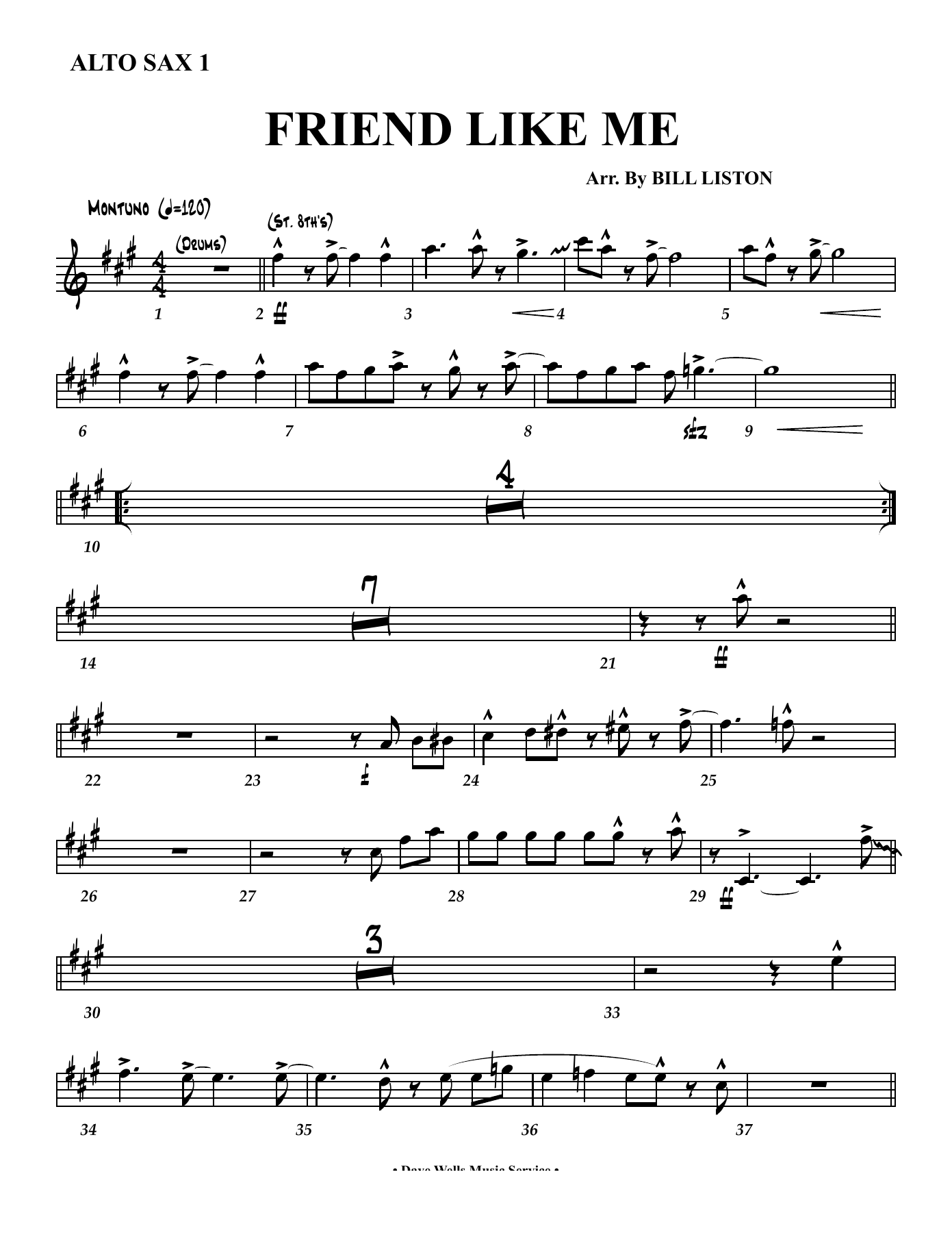 Friend Like Me (B.Liston) W.Bergeron — sheet music preview