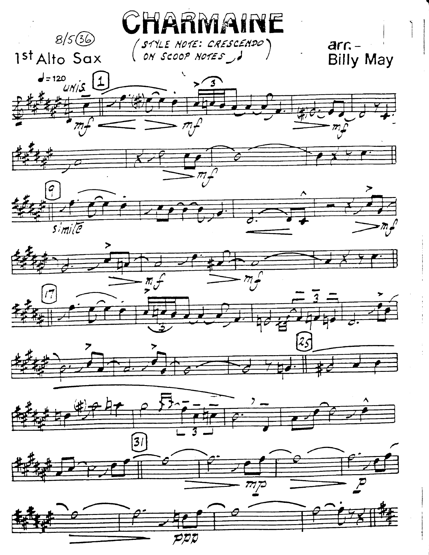 Charmaine — sheet music preview