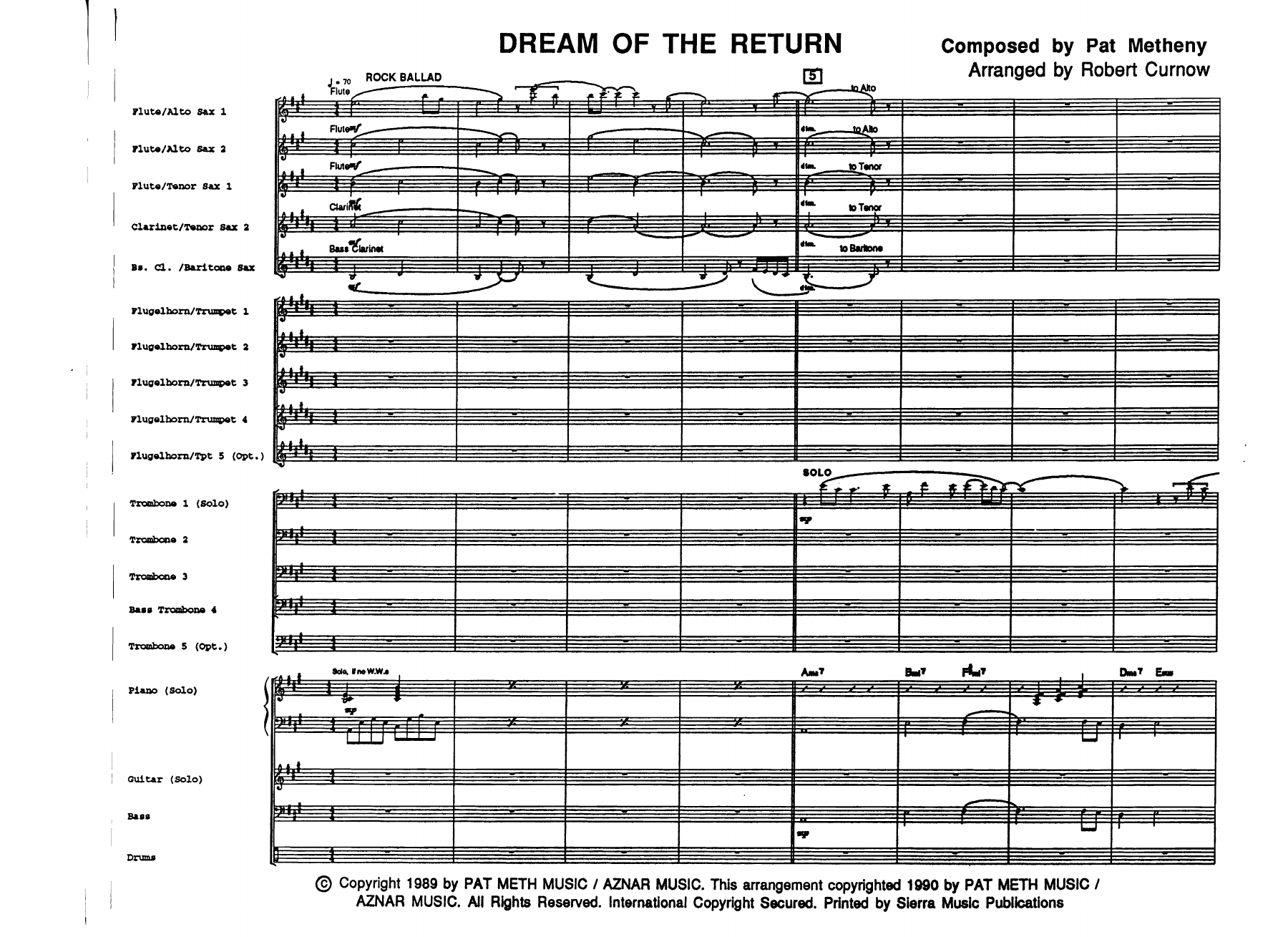 Dream Of The Return — sheet music preview