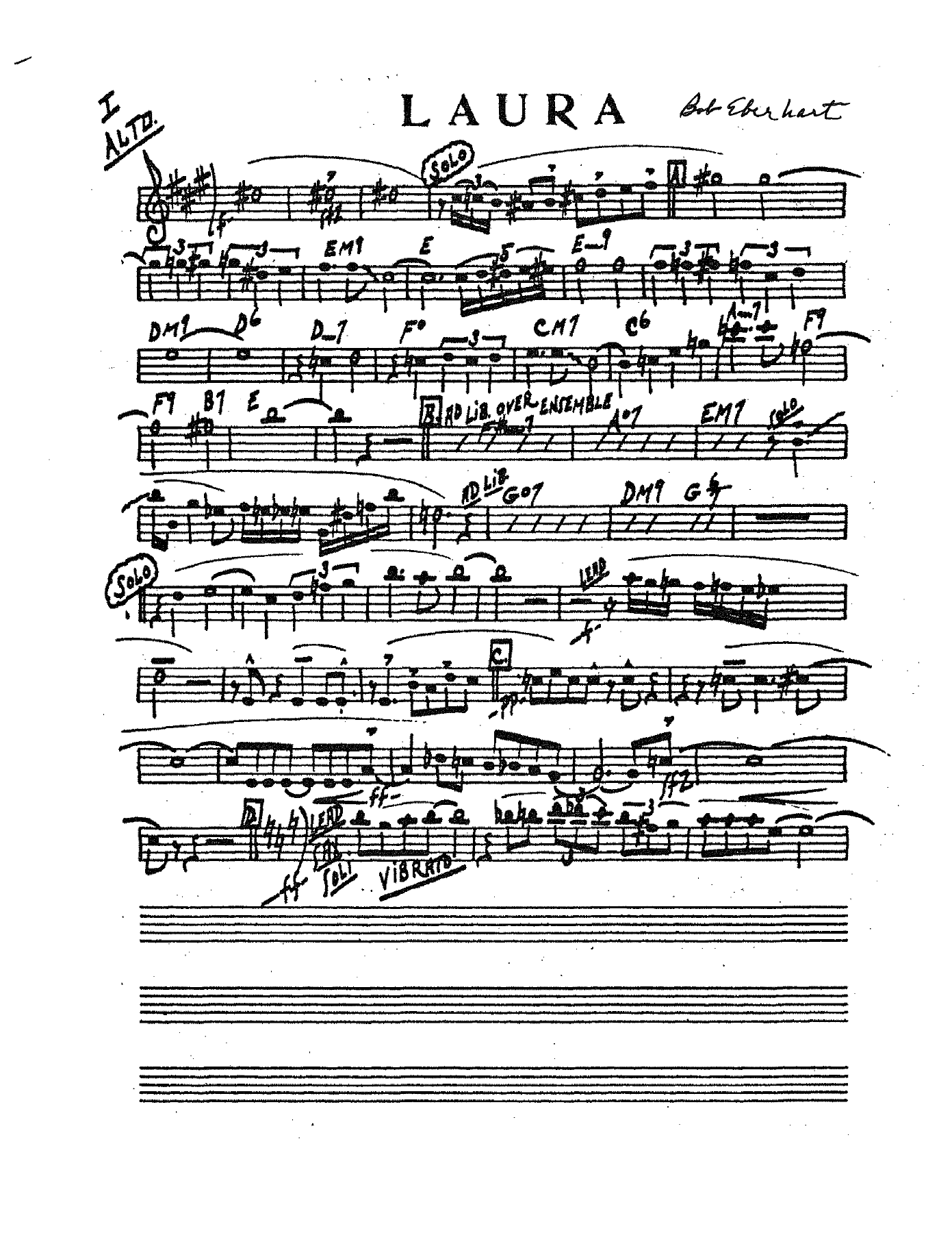 Laura — sheet music preview
