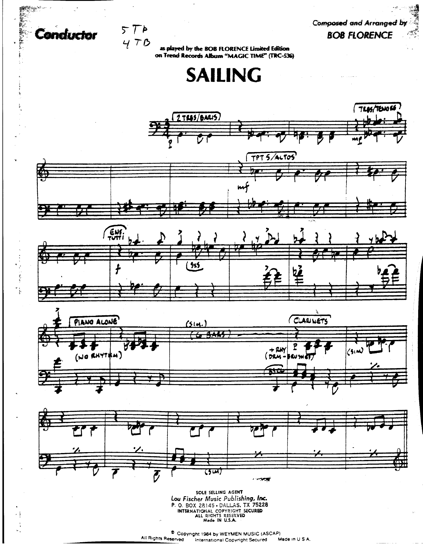 Sailing — sheet music preview