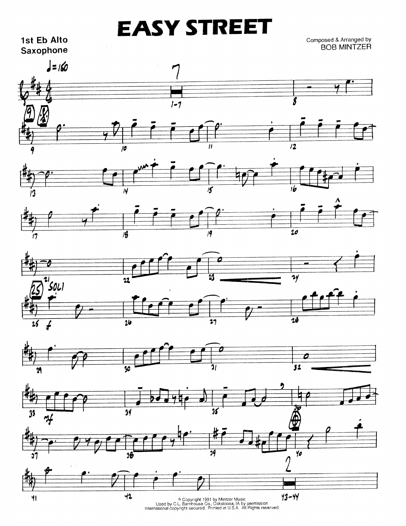 Easy Street — sheet music preview